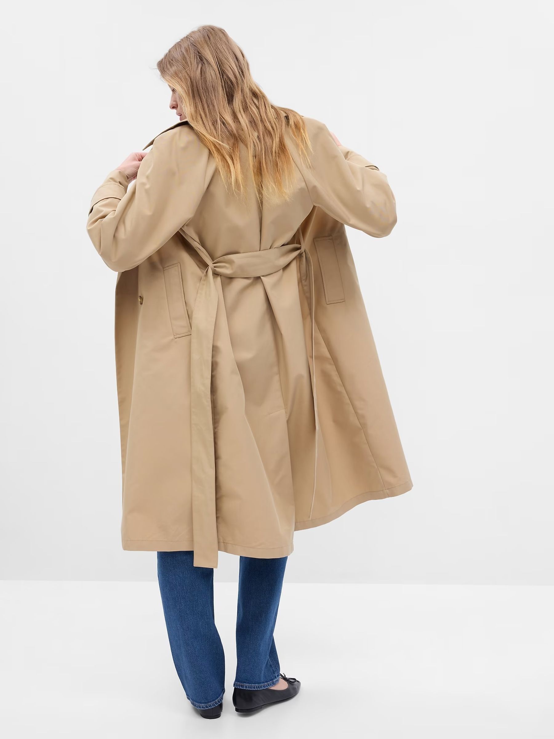 Cream Icon Notch Collar Trench Coat - Image 2 of 7