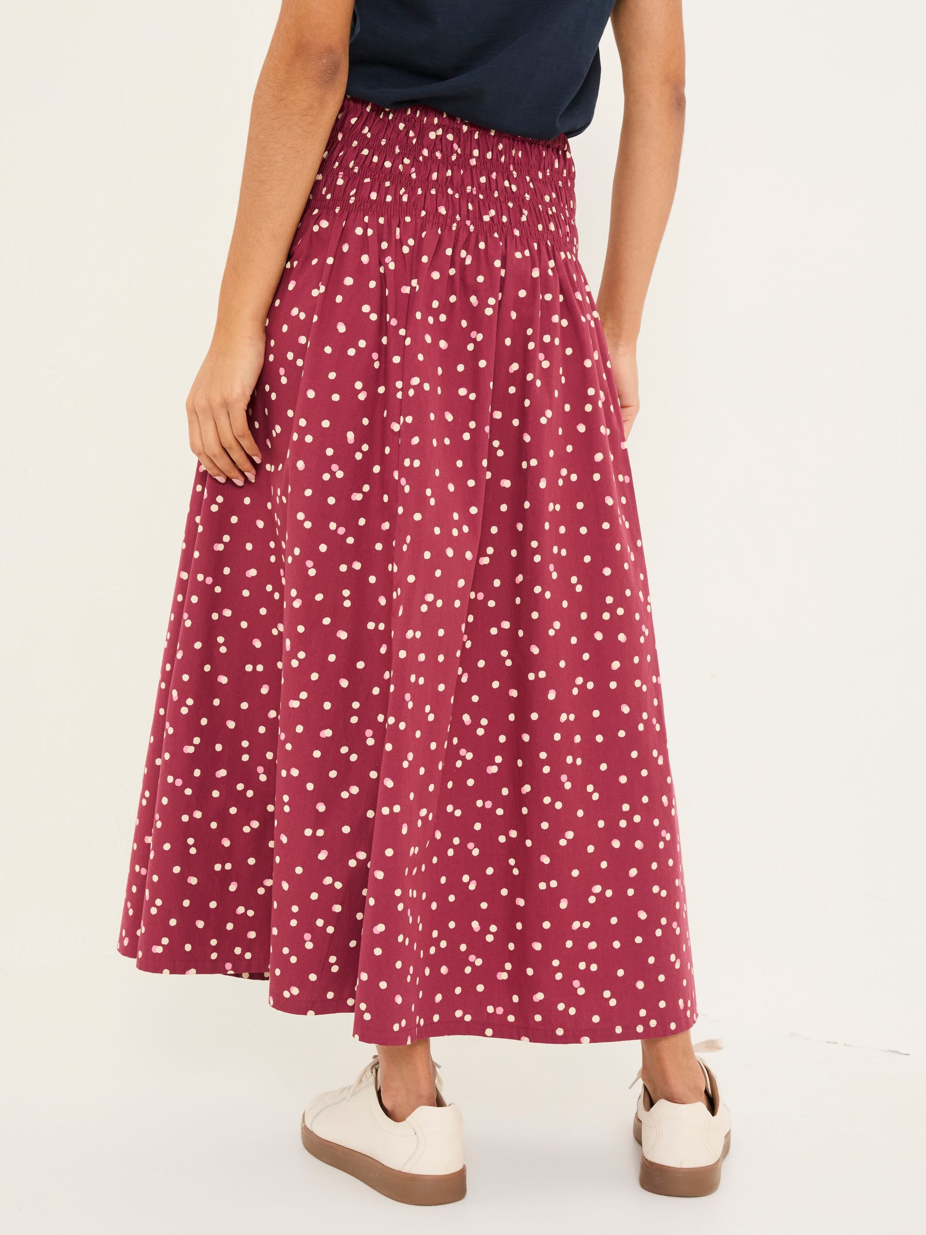 Mary Burgundy Red Spot Skirt - Image 2 of 6