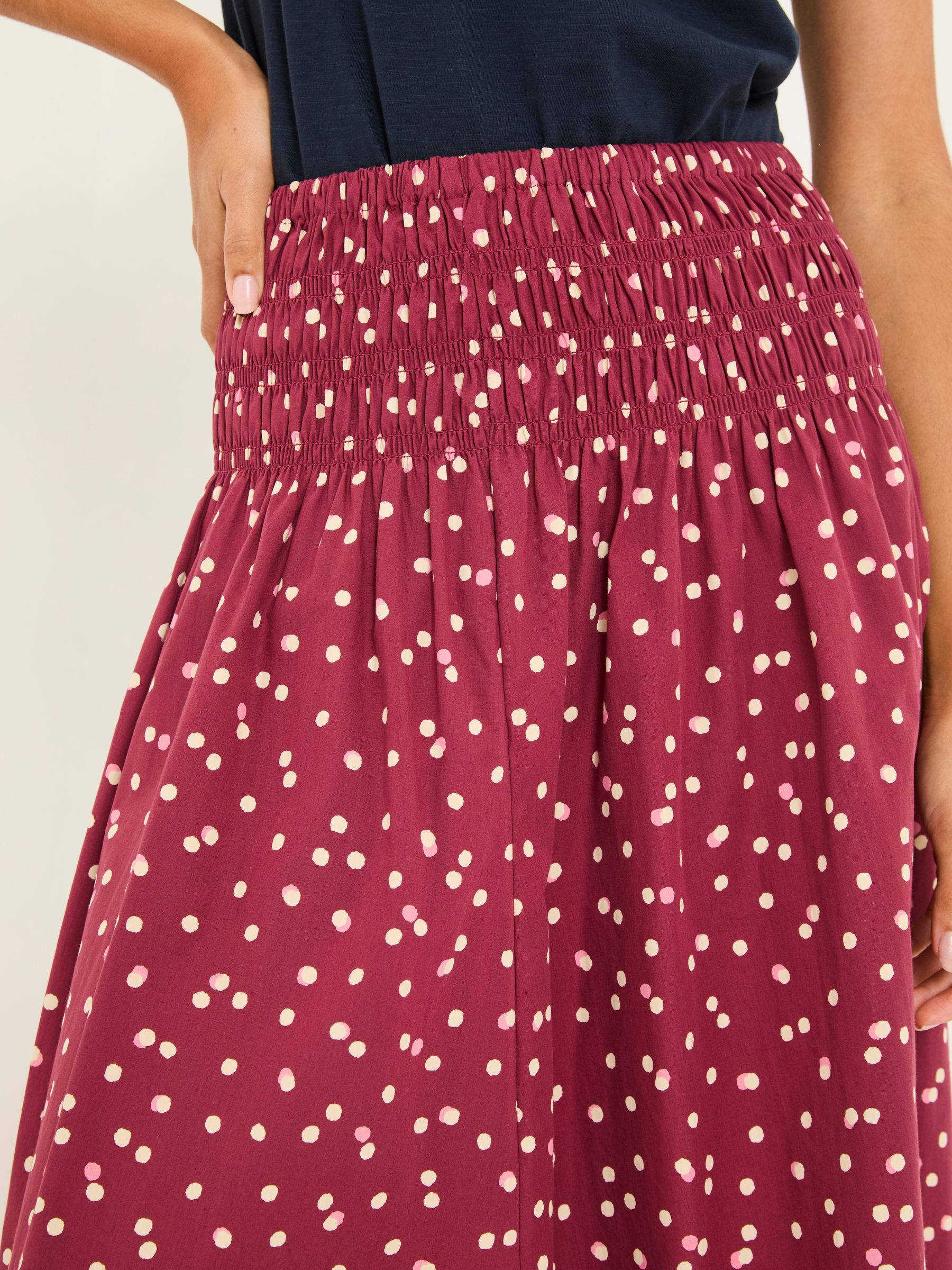 Mary Burgundy Red Spot Skirt - Image 5 of 6