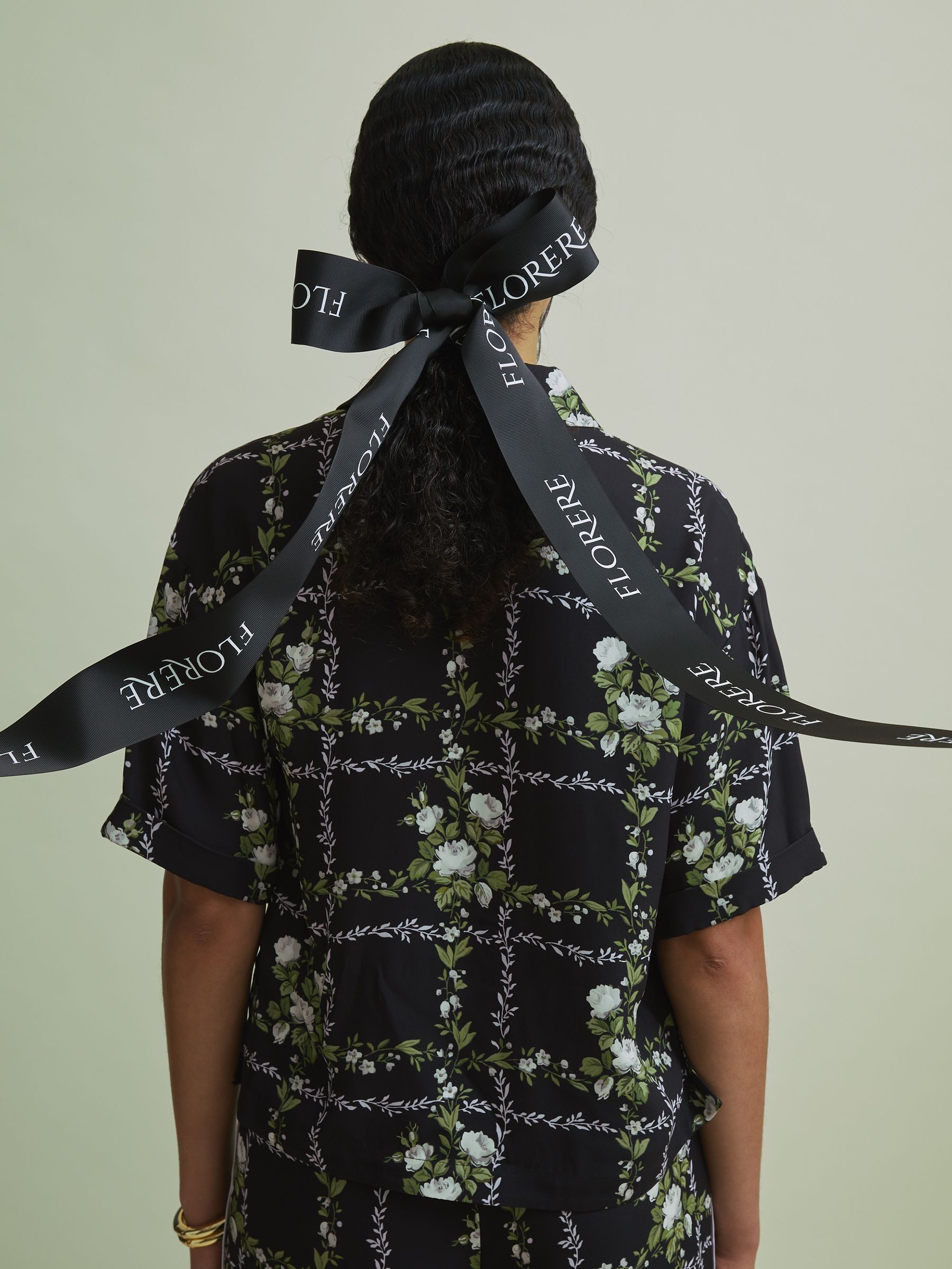 Florere Boxy Button Through Shirt in Black - Image 3 of 6