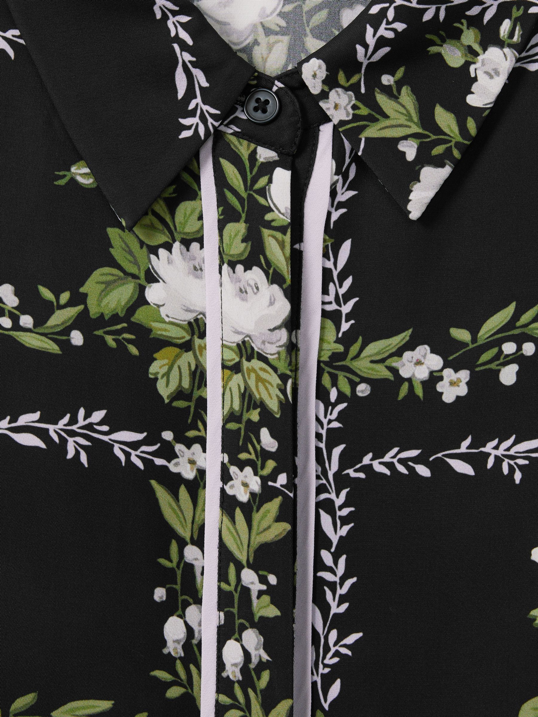 Florere Boxy Button Through Shirt in Black - Image 5 of 6