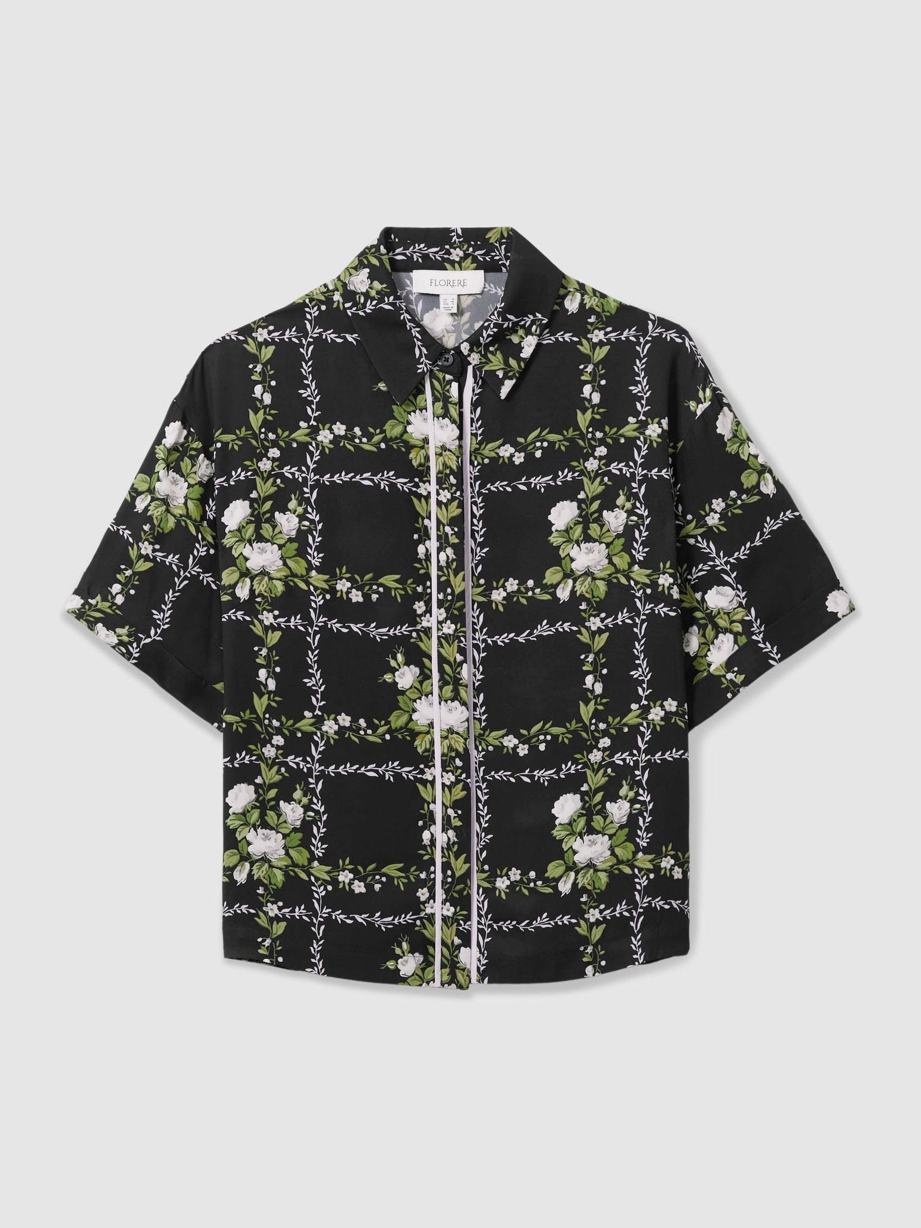 Florere Boxy Button Through Shirt in Black - Image 7 of 7