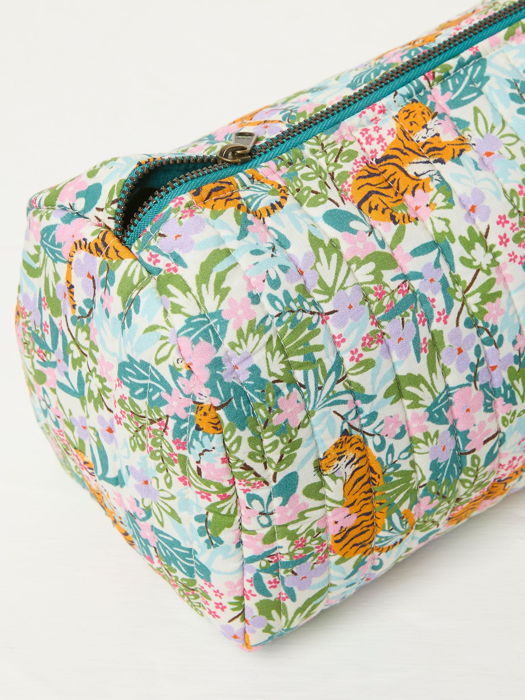 Multi Colour Tiger Print Quilted Wash Bag - Image 2 of 2