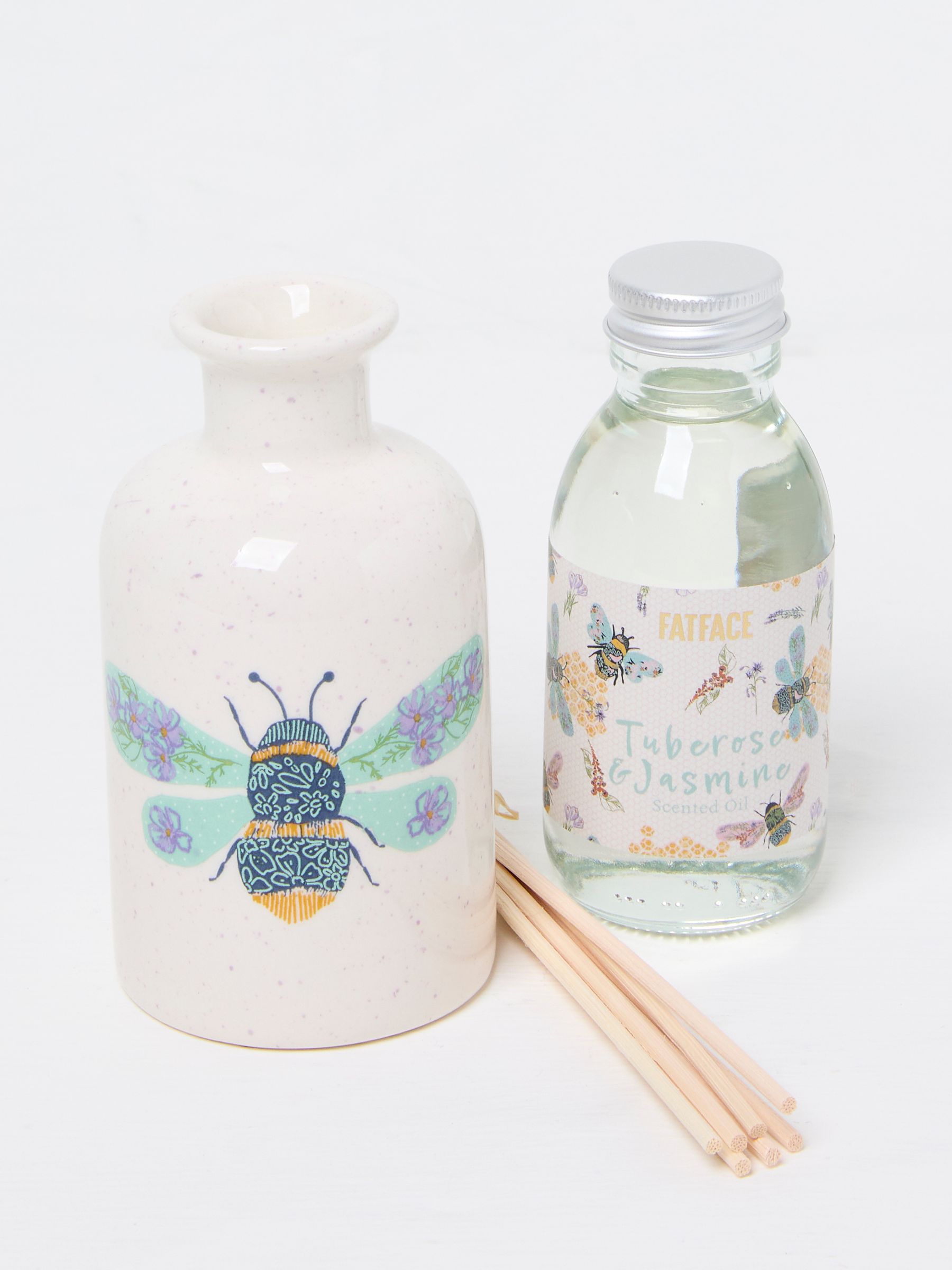 White Multi Bee Print Ceramic Diffuser - Image 2 of 2