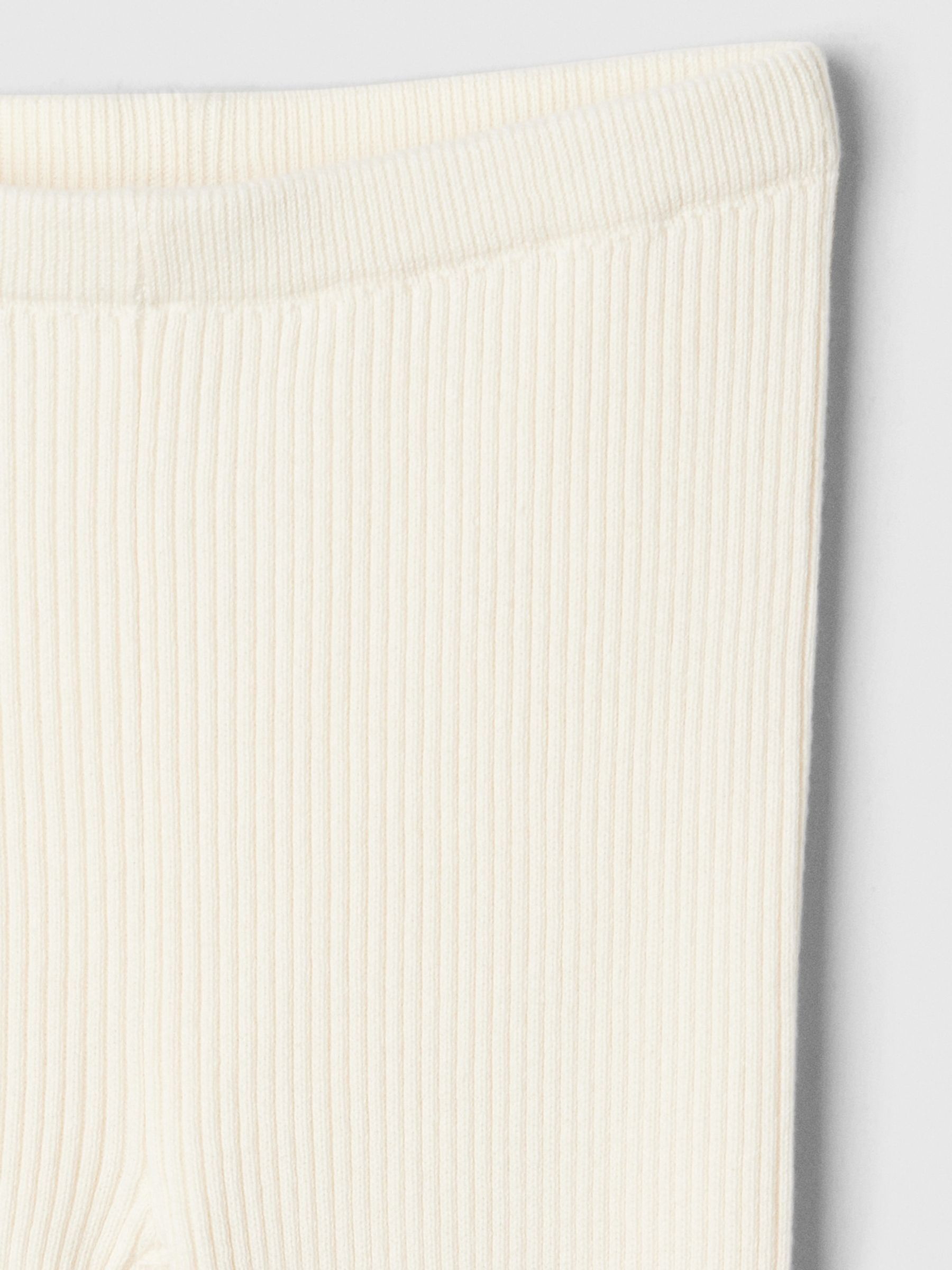 Cream Ribbed Knit Pull On Leggings (6mths-5yrs) - Image 3 of 3