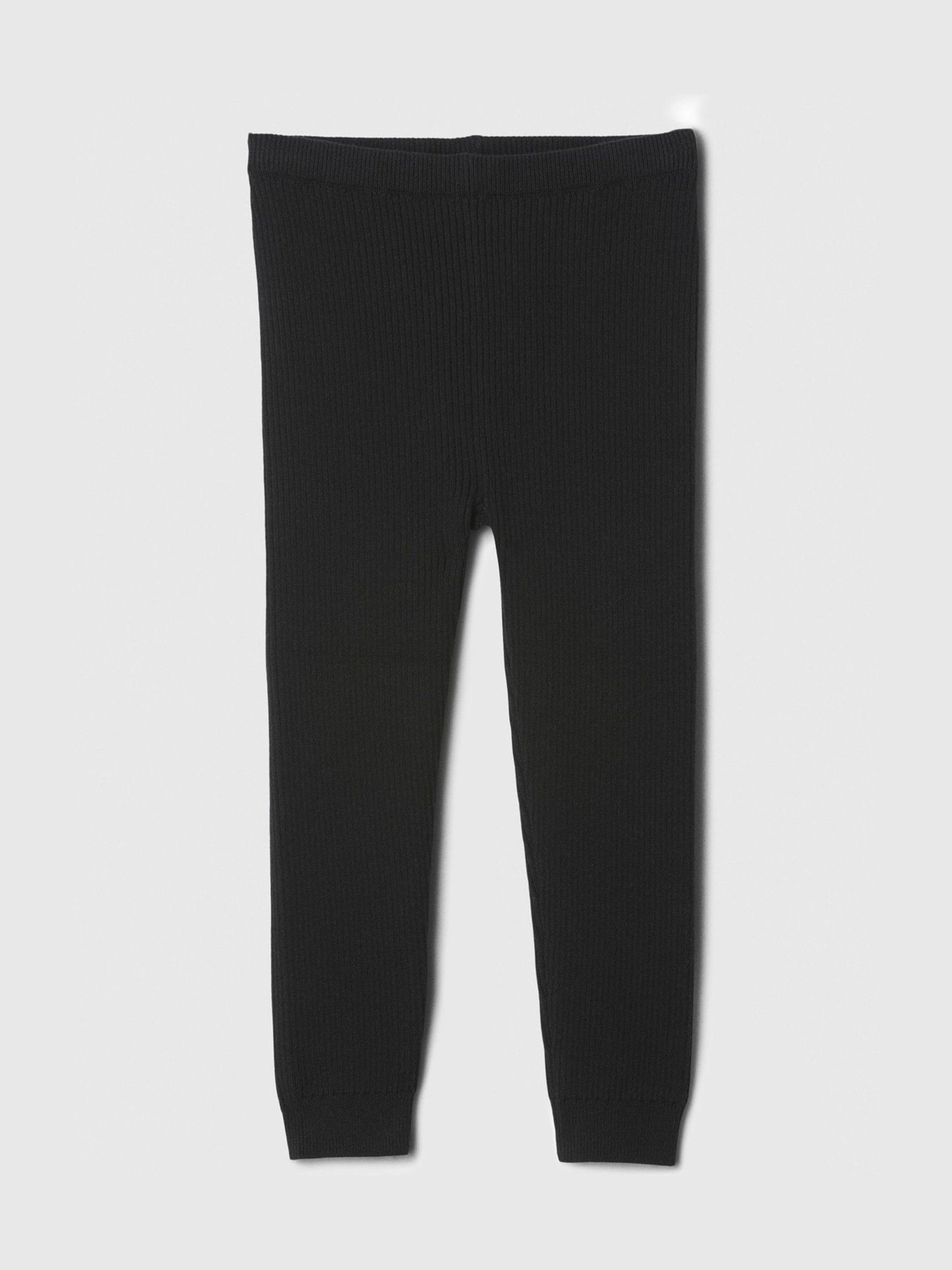 Black Ribbed Knit Pull On Leggings (6mths-5yrs) - Image 1 of 1