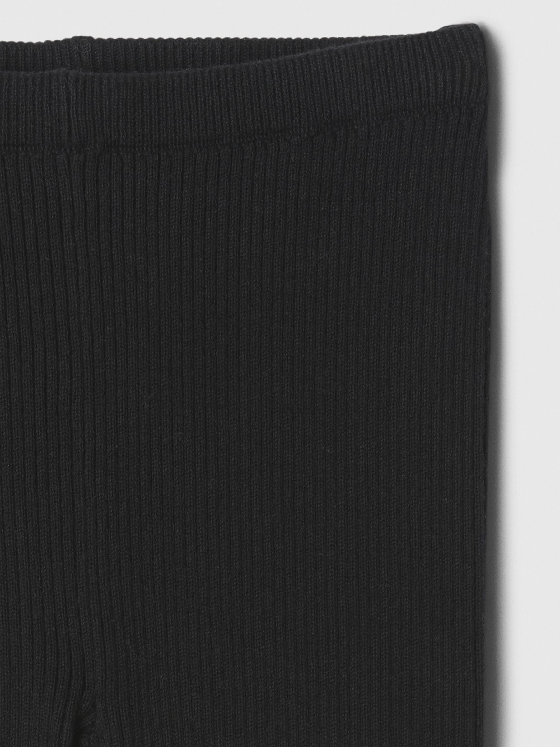 Black Ribbed Knit Pull On Leggings (6mths-5yrs) - Image 3 of 3