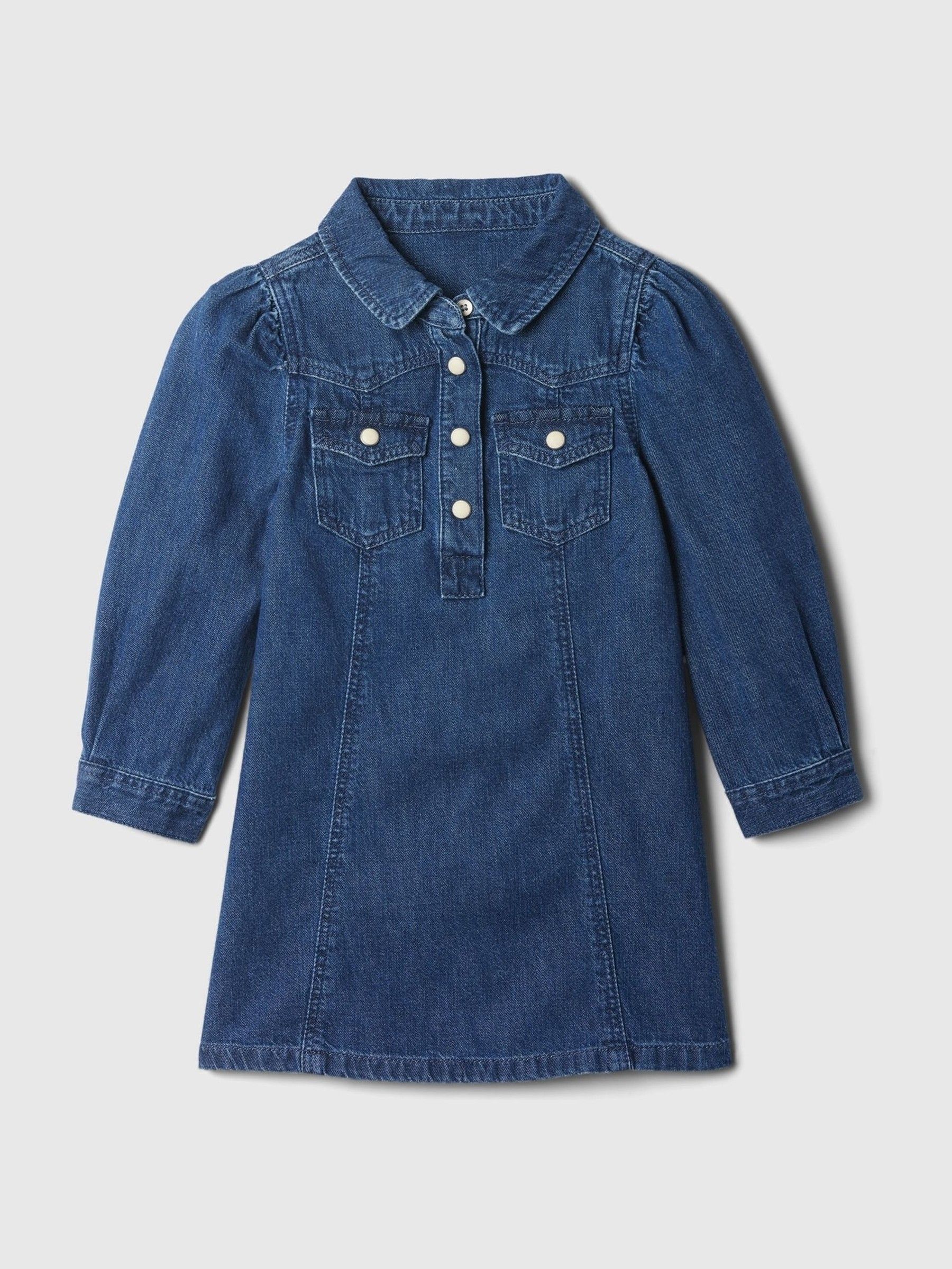 Blue Western Denim Shirt Dress (6mths-5yrs) - Image 1 of 2