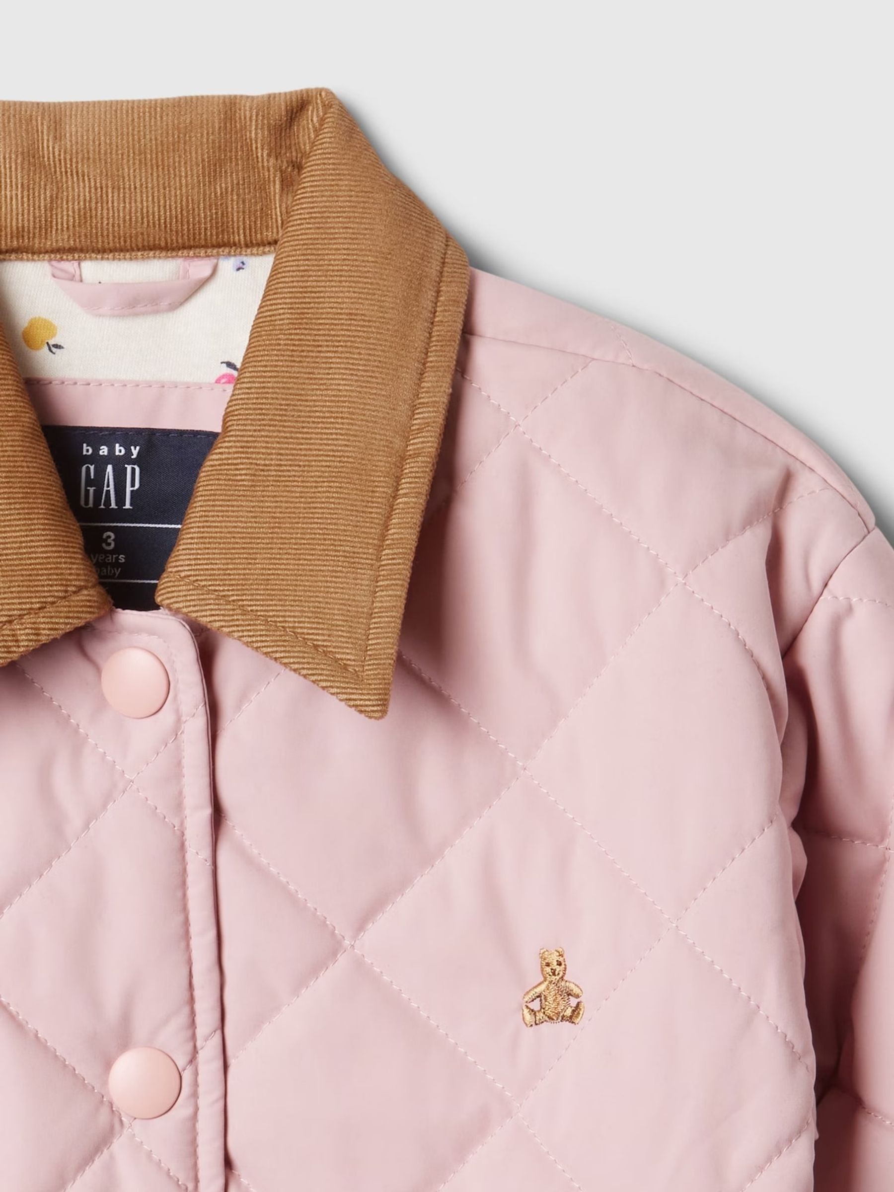 Pink Brannan Bear Quilted Field Jacket (6mths-5yrs) - Image 3 of 3