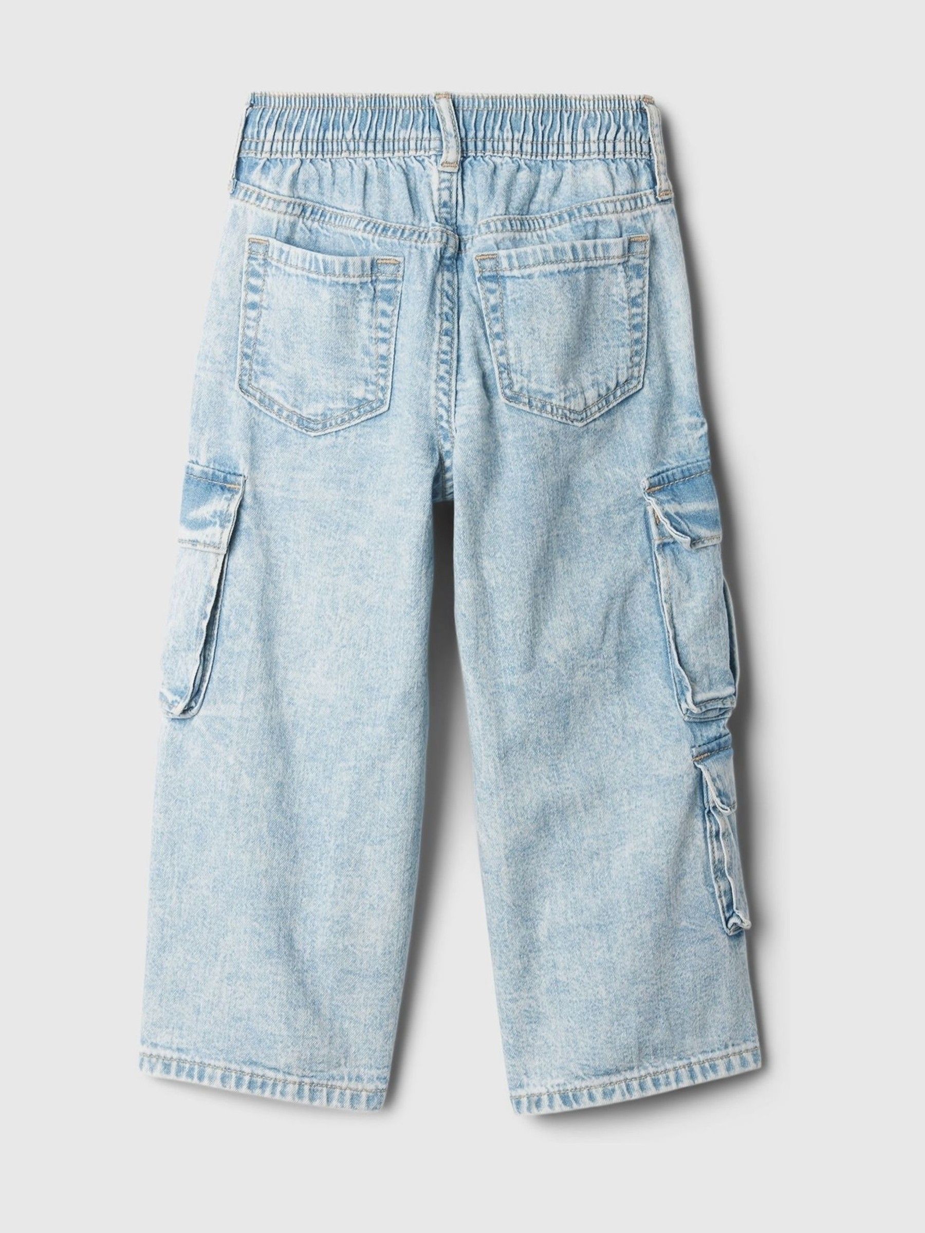 Blue Pull On Cargo Baggy Jeans (6mths-5yrs) - Image 2 of 3