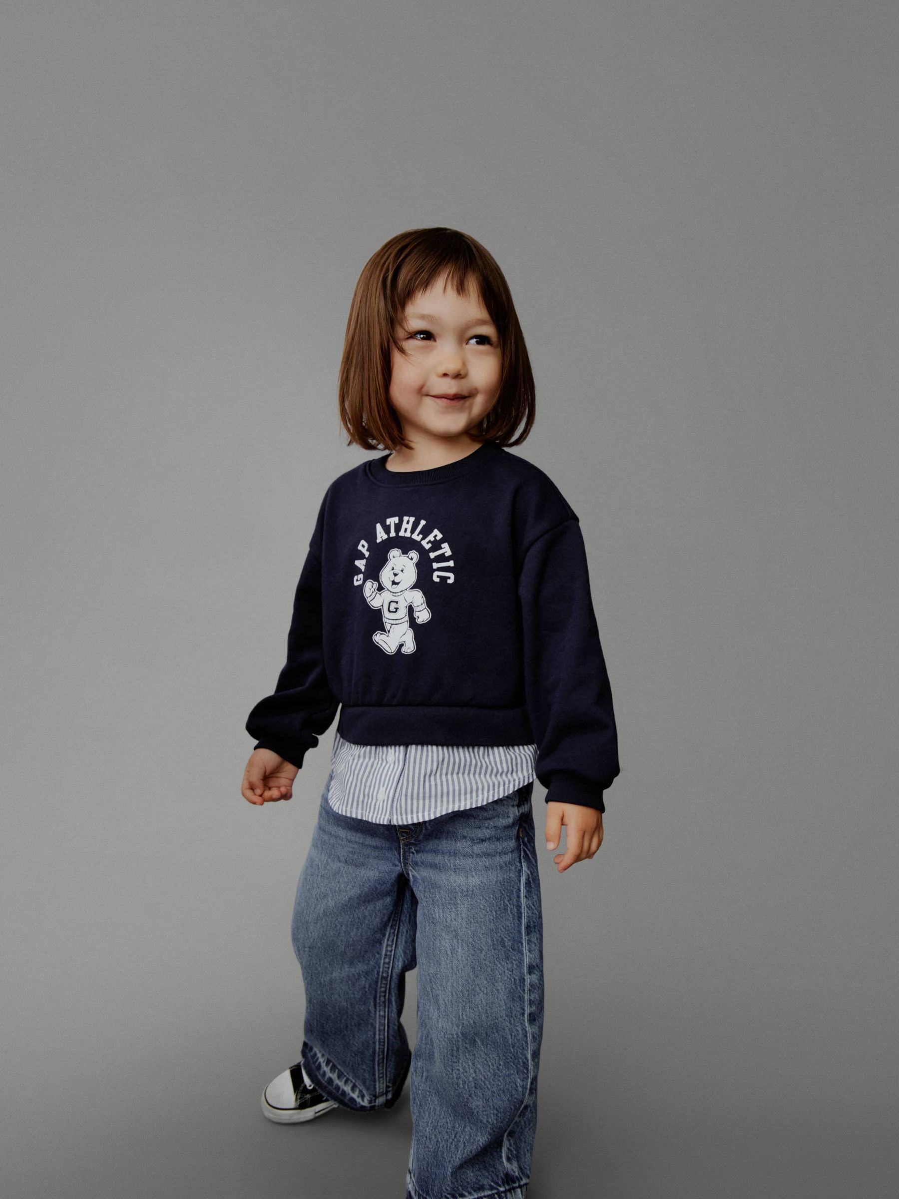 Blue Vintage Soft Layered Logo Crew Neck Jumper (6mths-5yrs) - Image 1 of 4