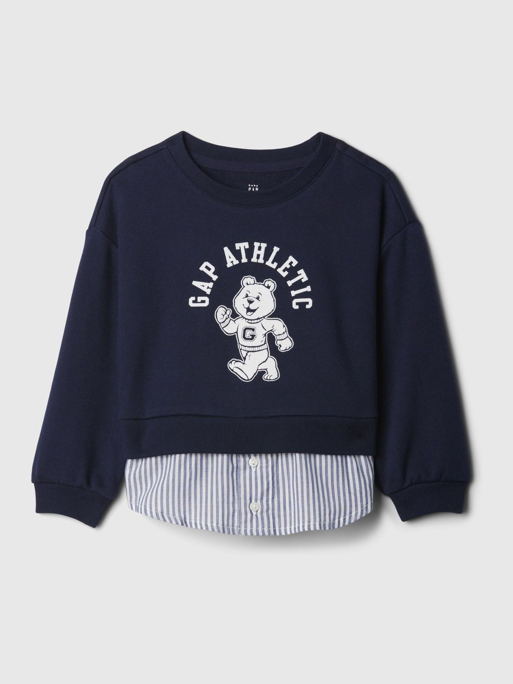 Blue Vintage Soft Layered Logo Crew Neck Jumper (6mths-5yrs) - Image 2 of 4