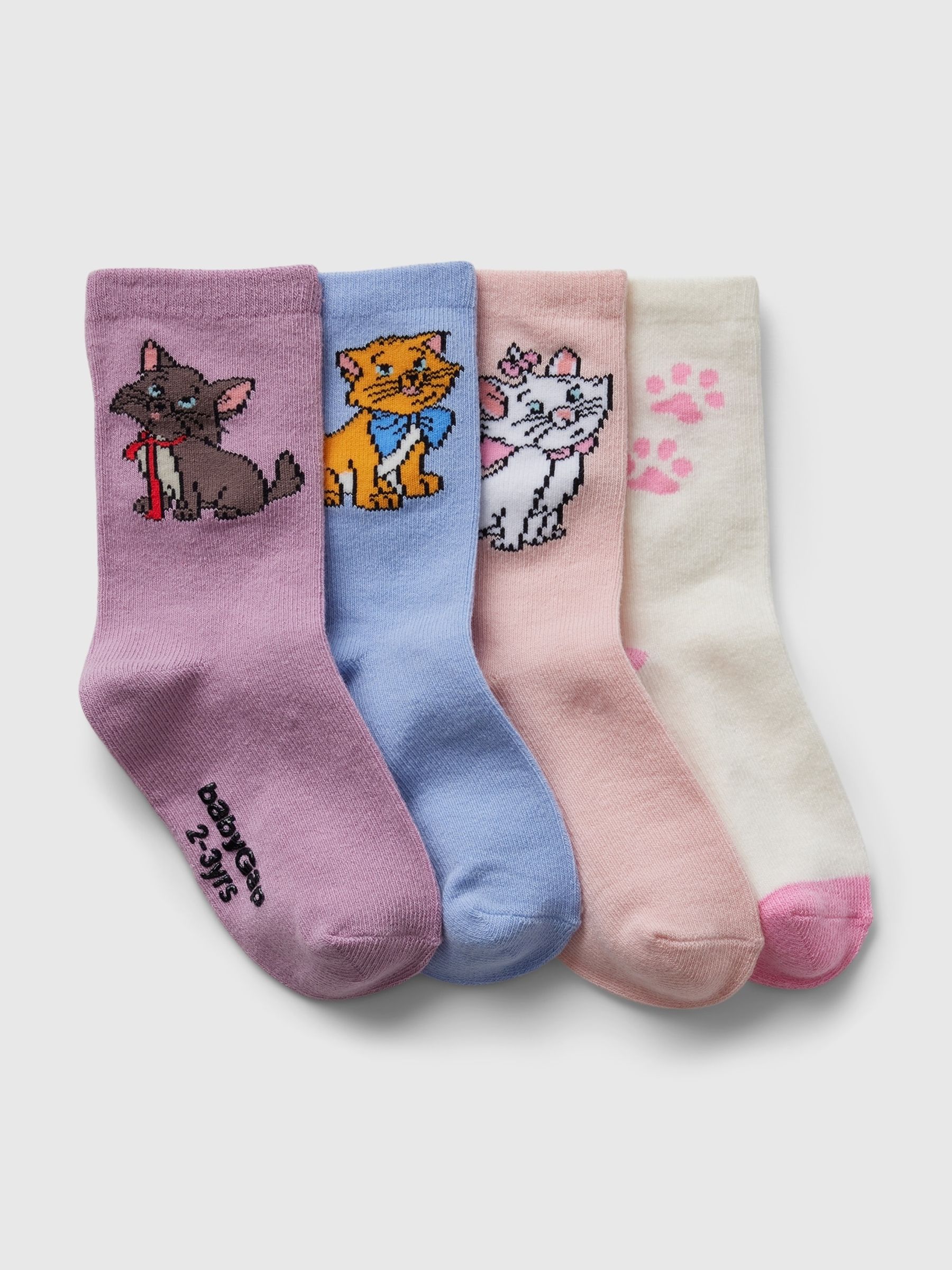 Multi 4 Pack Disney The Aristocats Crew Socks (12mths-5yrs) - Image 1 of 1