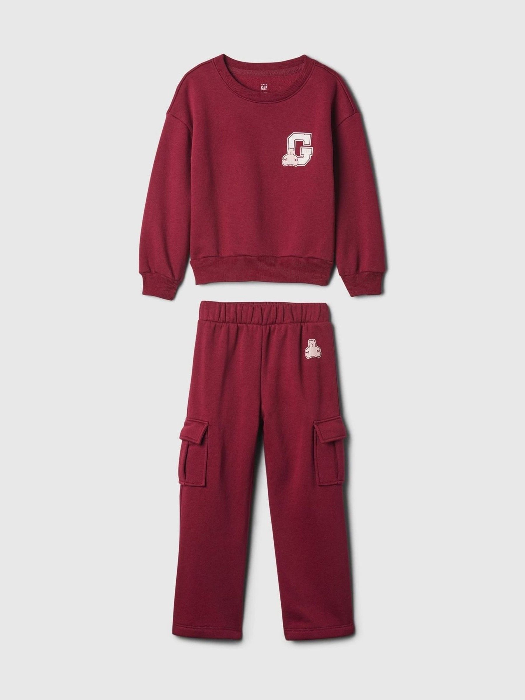 Red Varsity Crew Neck Jumper & Jogger Set (6mths-5yrs) - Image 1 of 2