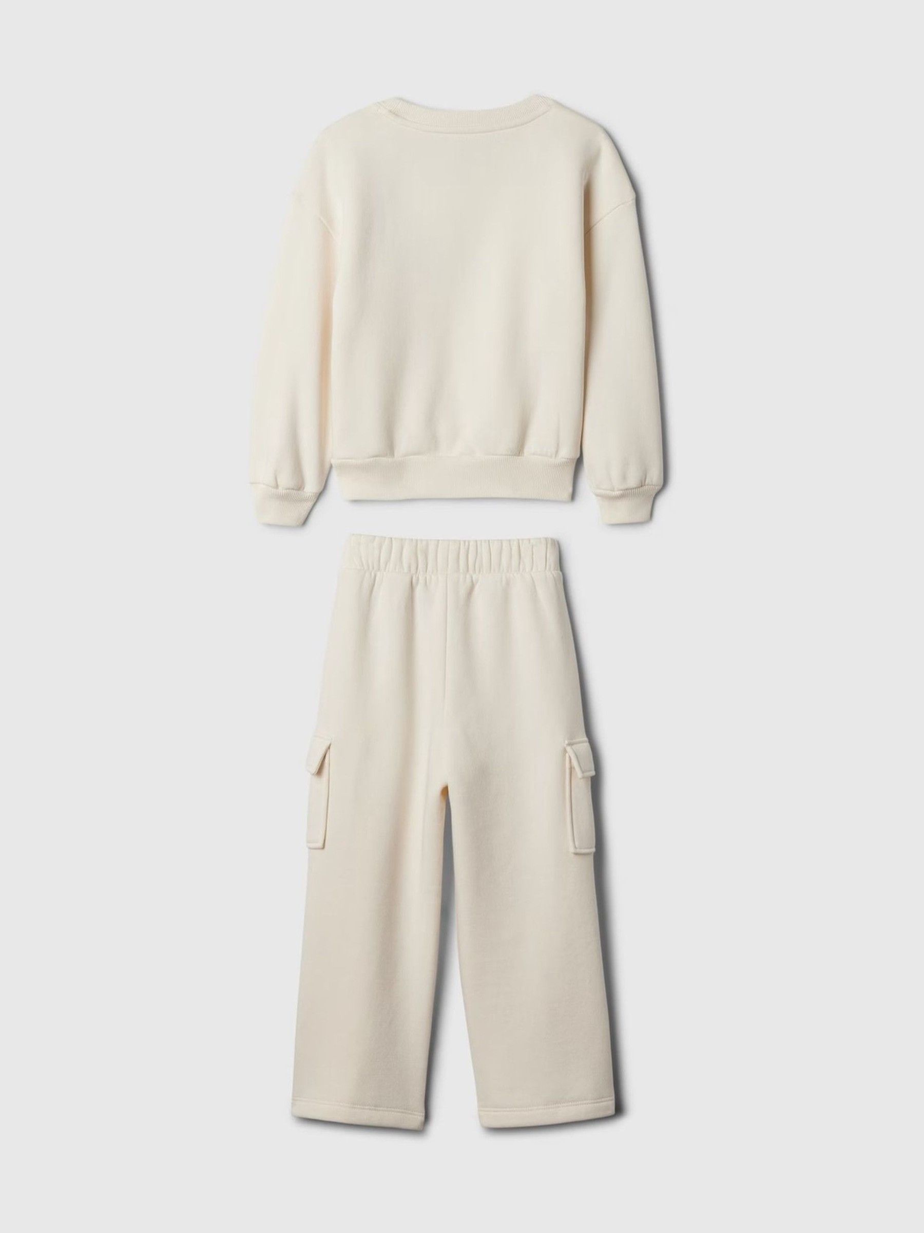 Cream Varsity Crew Neck Jumper & Jogger Set (6mths-5yrs) - Image 2 of 2