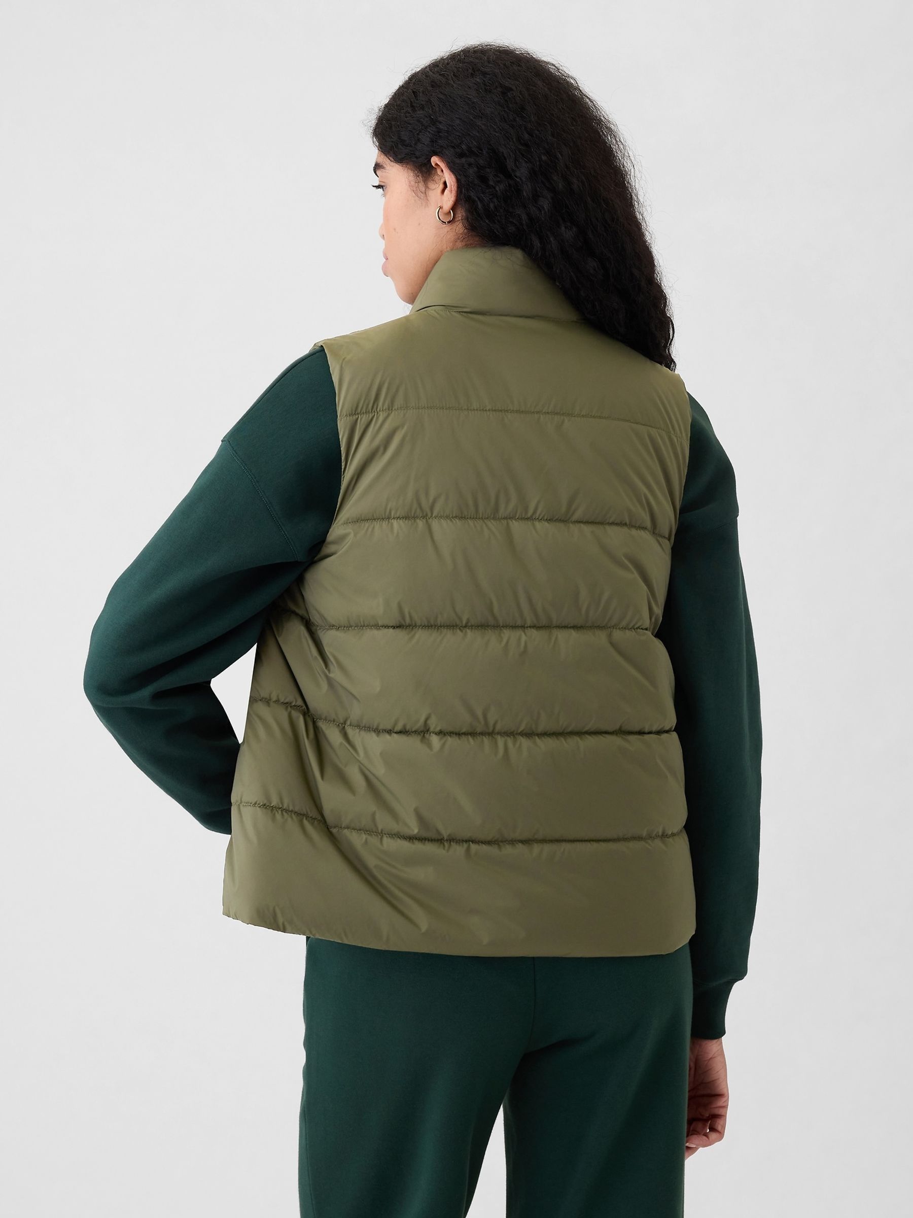 Green Logo Cold Control Puffer Gilet - Image 2 of 6