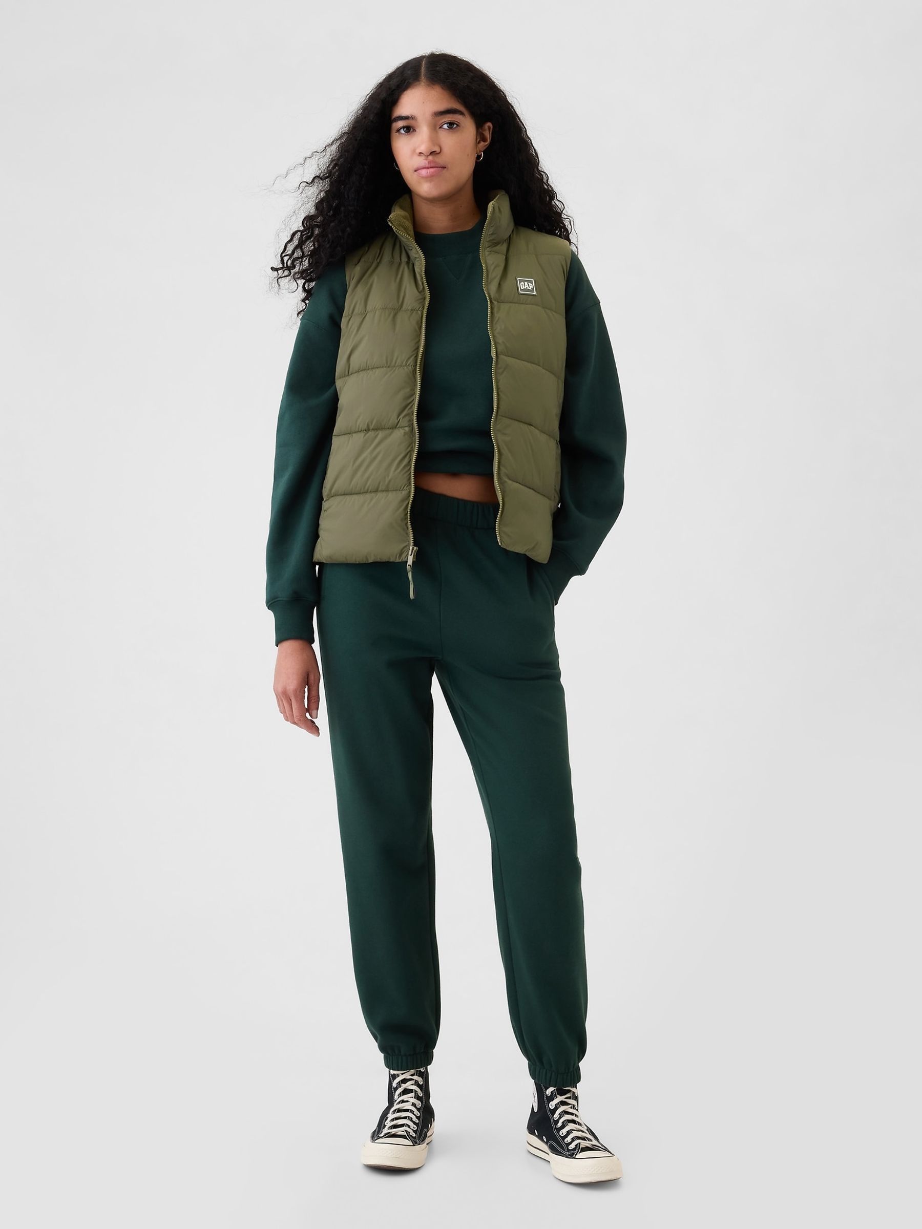 Green Logo Cold Control Puffer Gilet - Image 3 of 6