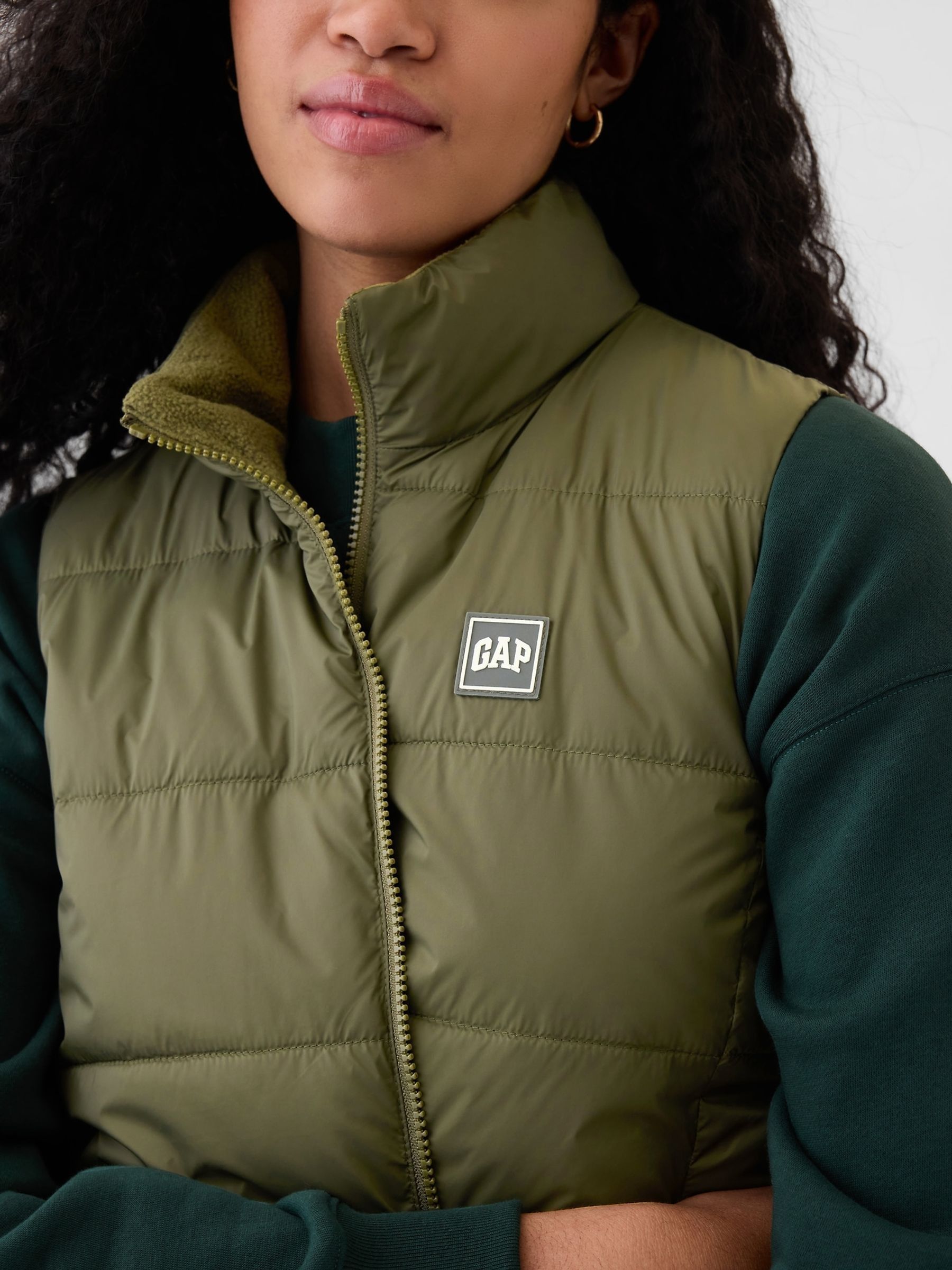 Green Logo Cold Control Puffer Gilet - Image 4 of 6