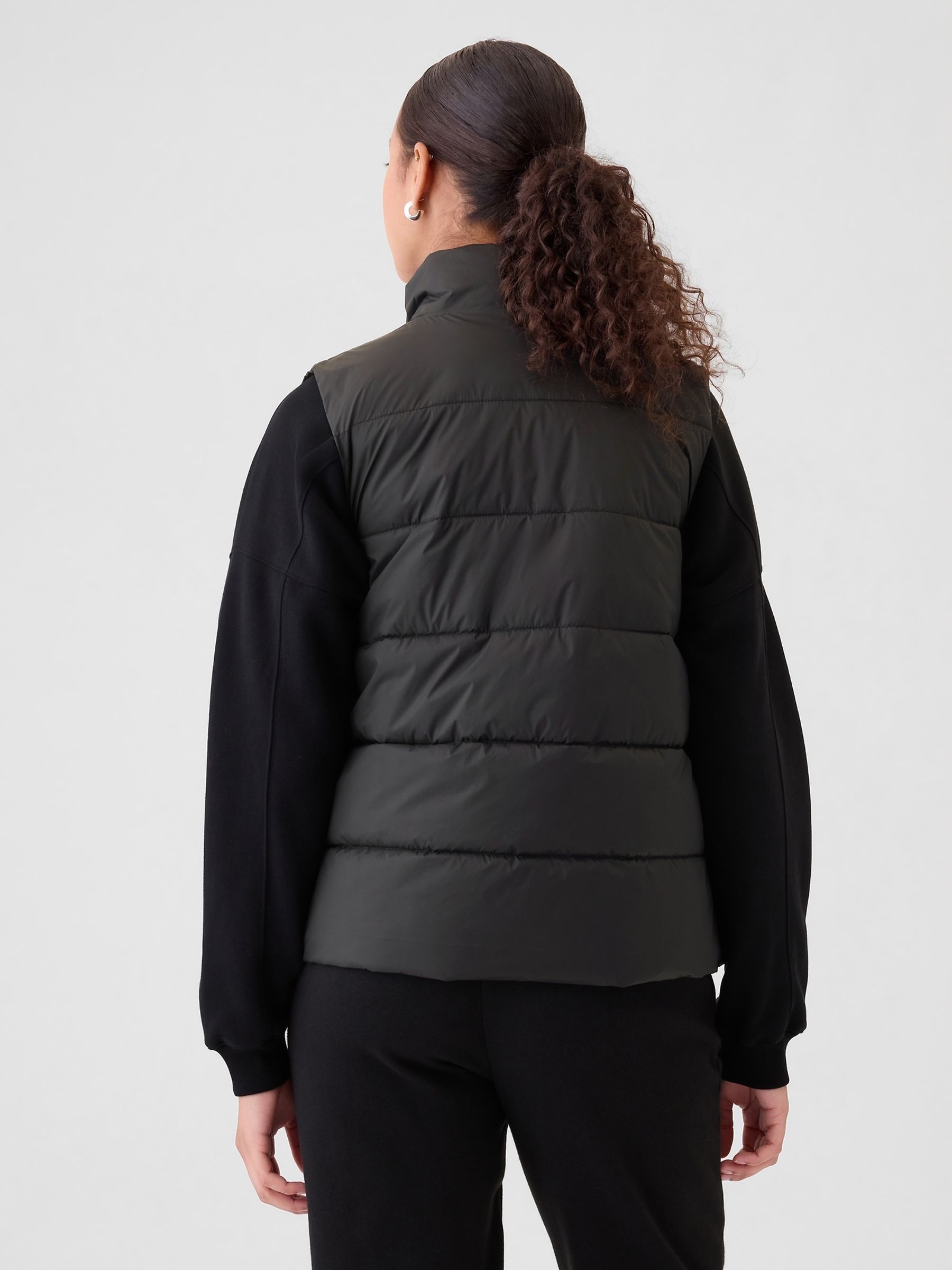 Black Logo Cold Control Puffer Gilet - Image 2 of 6