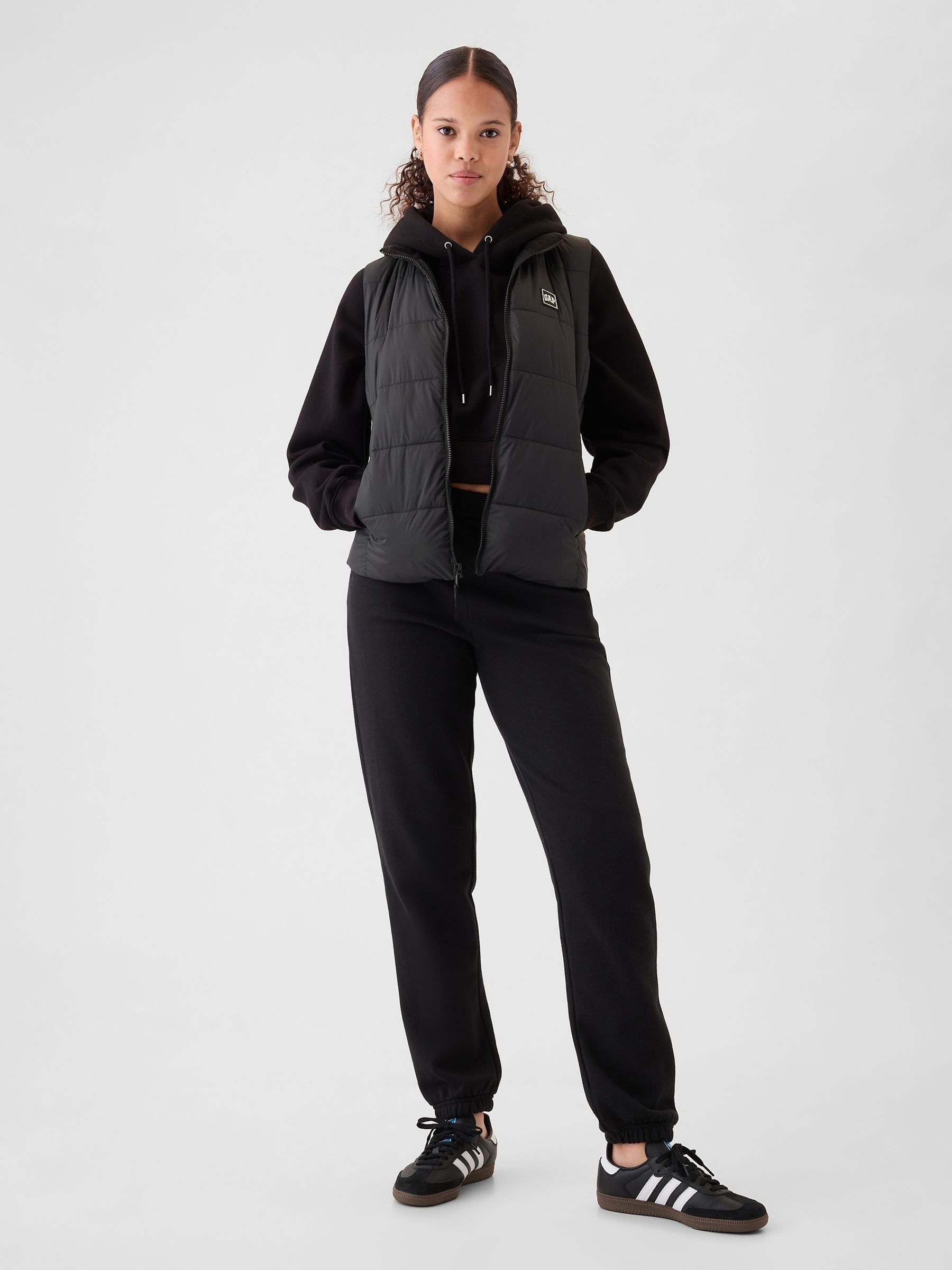 Black Logo Cold Control Puffer Gilet - Image 3 of 6