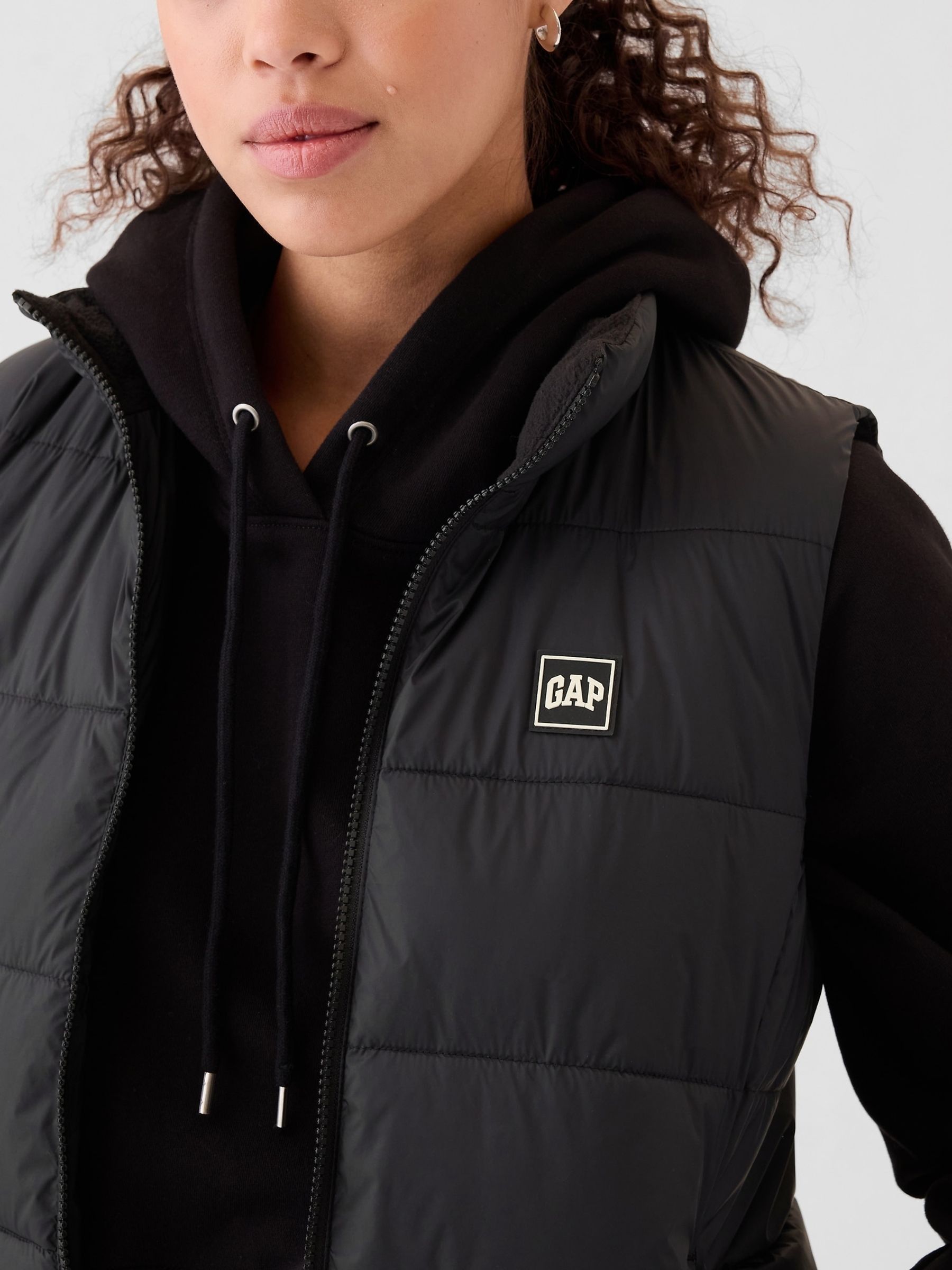 Black Logo Cold Control Puffer Gilet - Image 4 of 6