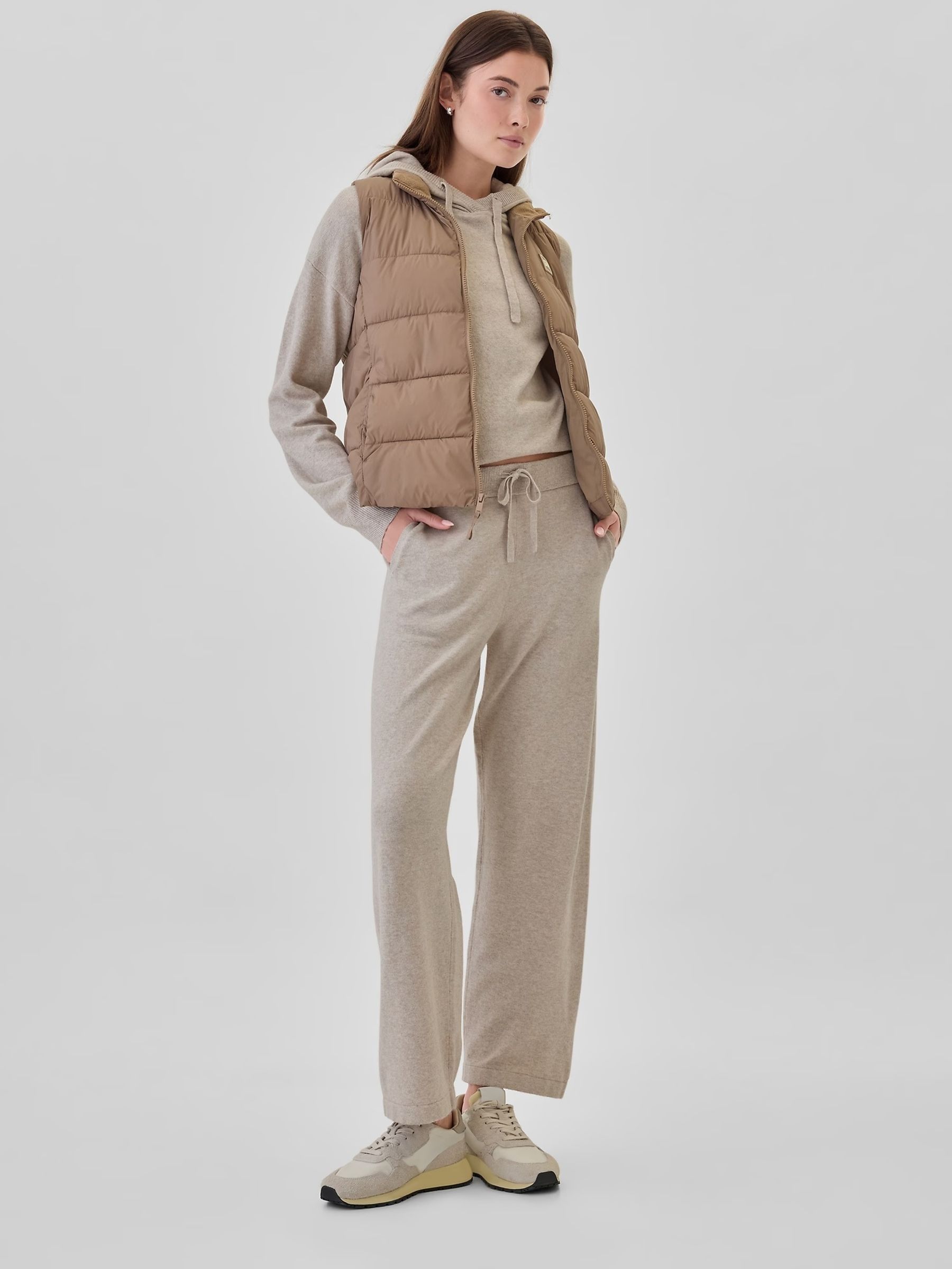 Brown Logo Cold Control Puffer Gilet - Image 3 of 6