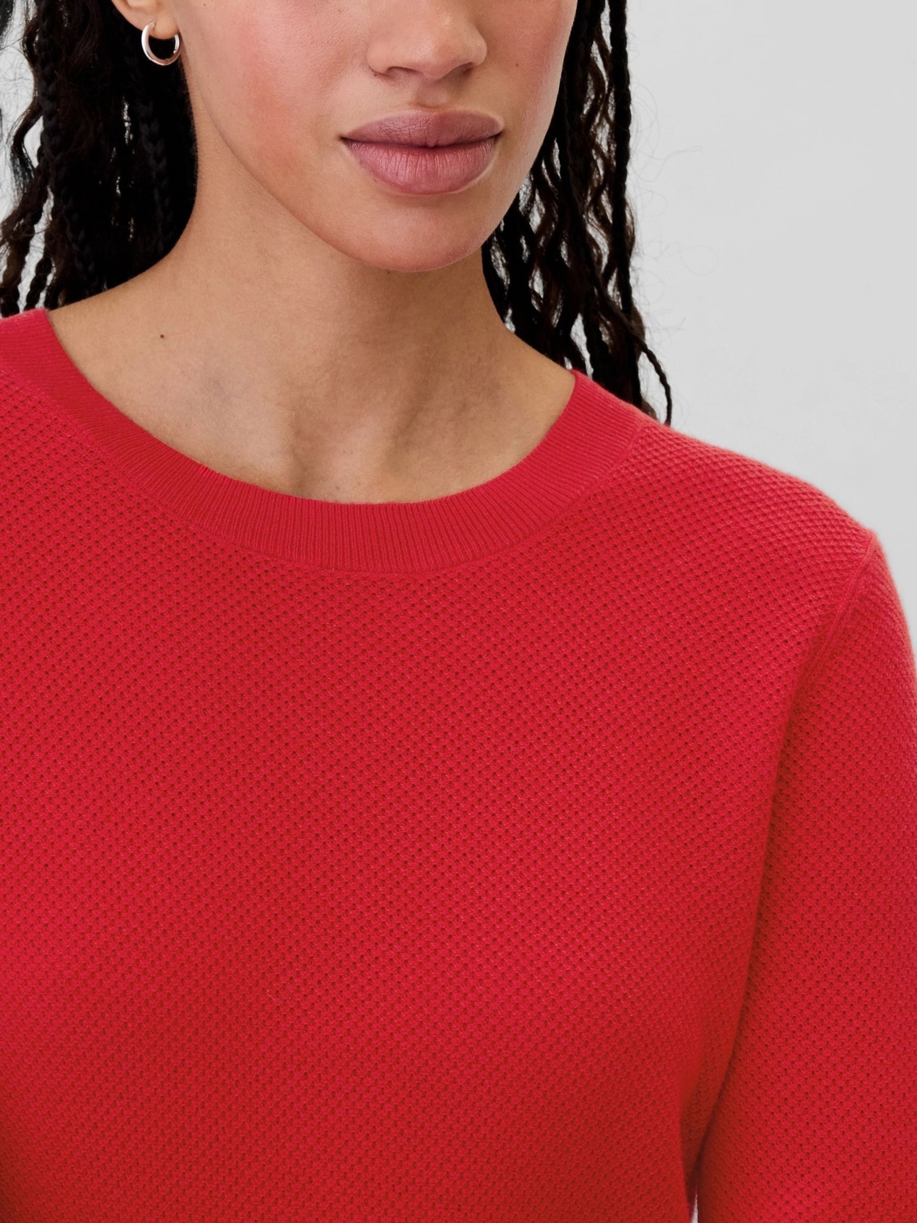 Red Textured Crew Neck Bella Jumper - Image 4 of 6
