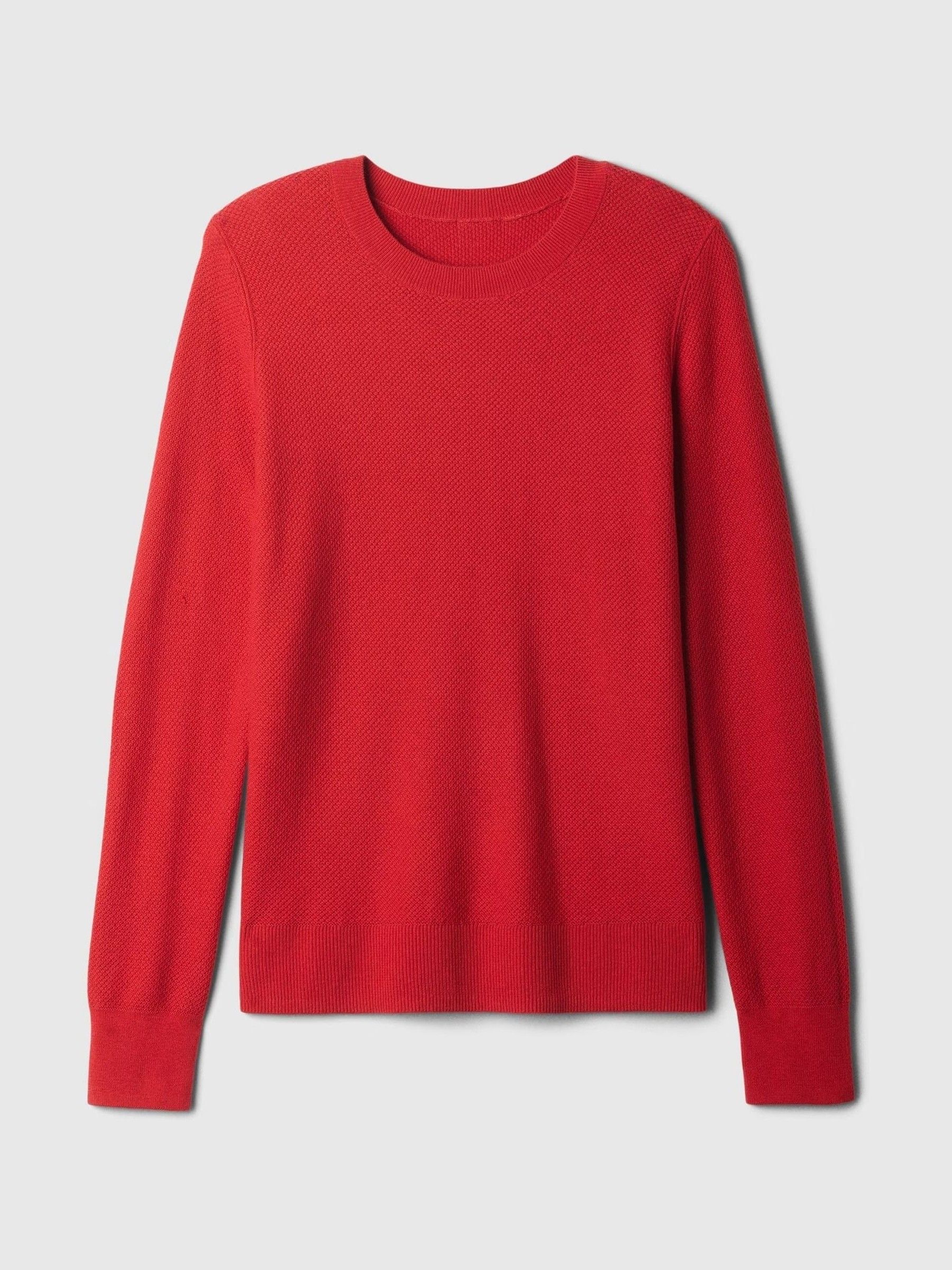 Red Textured Crew Neck Bella Jumper - Image 6 of 6