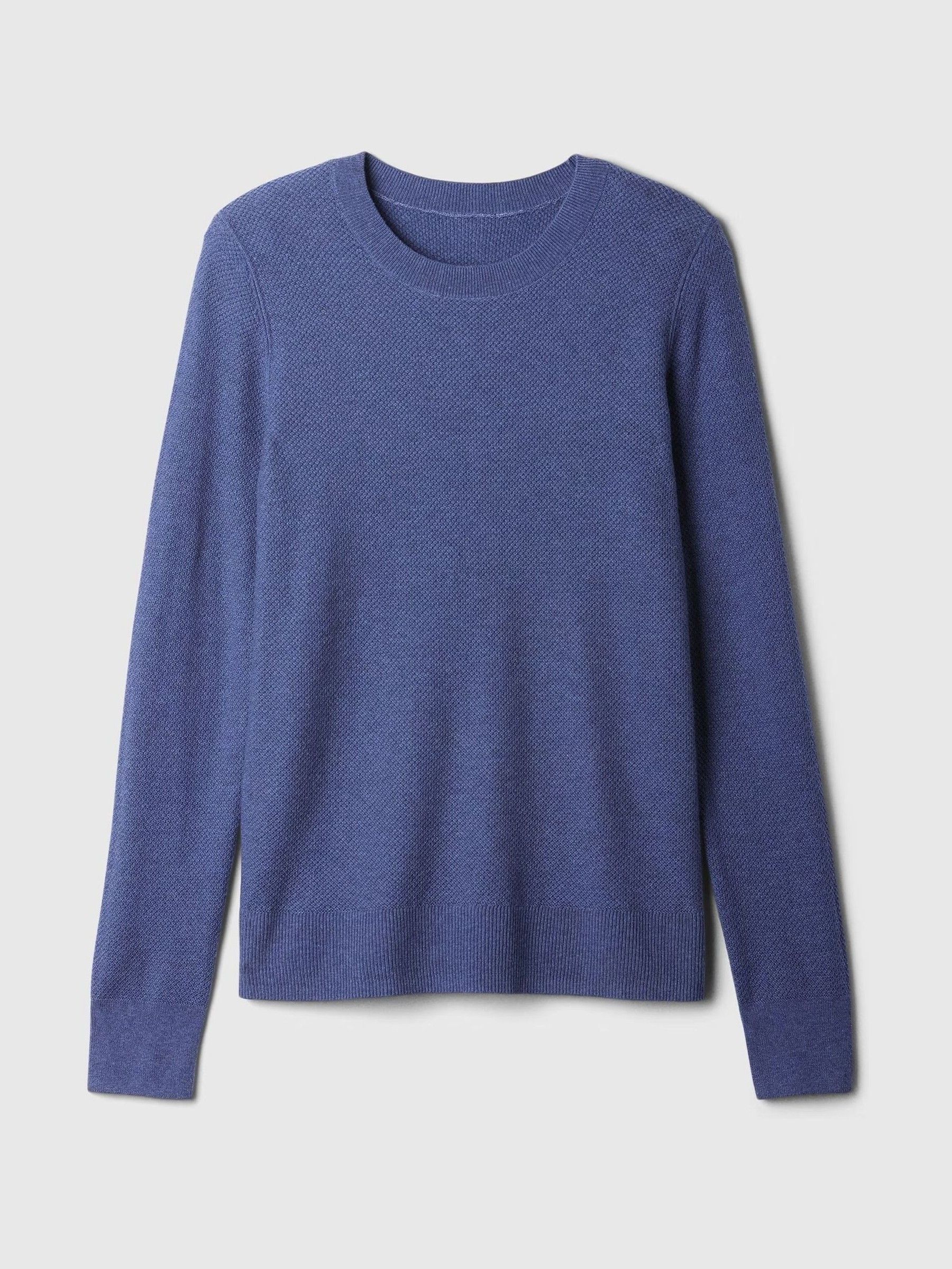 Blue Textured Crew Neck Bella Jumper - Image 5 of 5