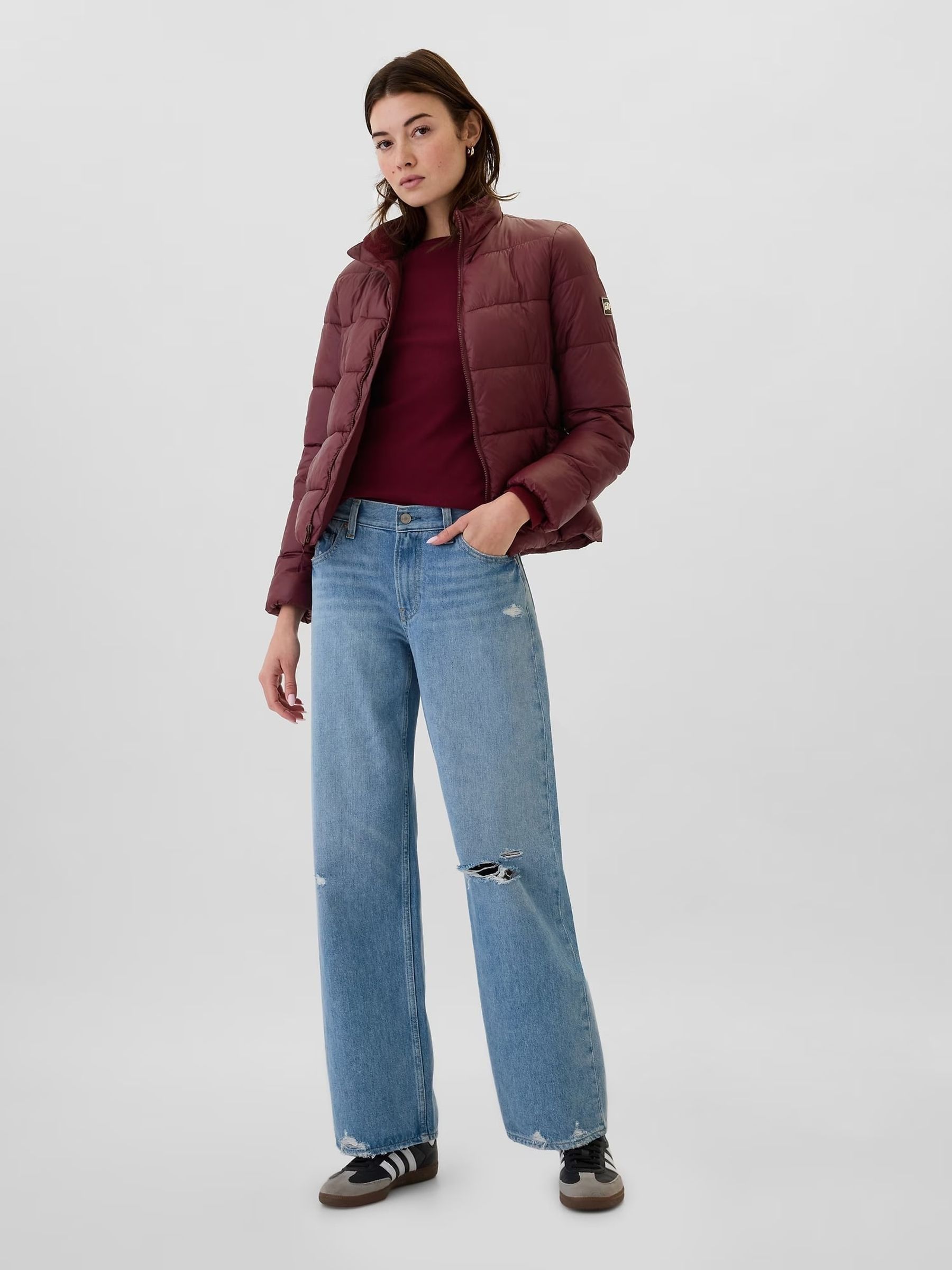 Burgundy Red Cold Control Puffer Jacket - Image 3 of 6
