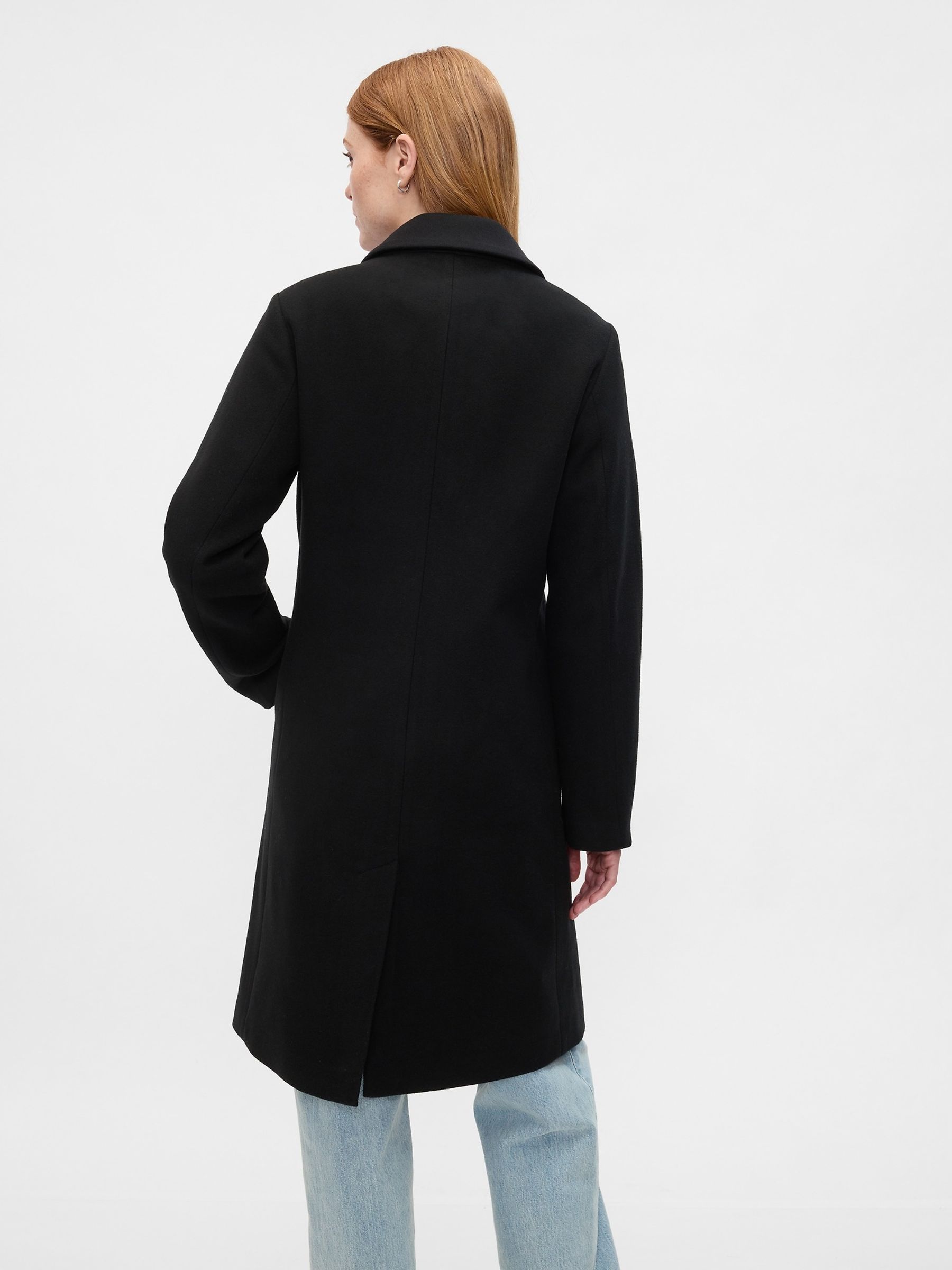 Black Longline Top Coat - Image 2 of 6