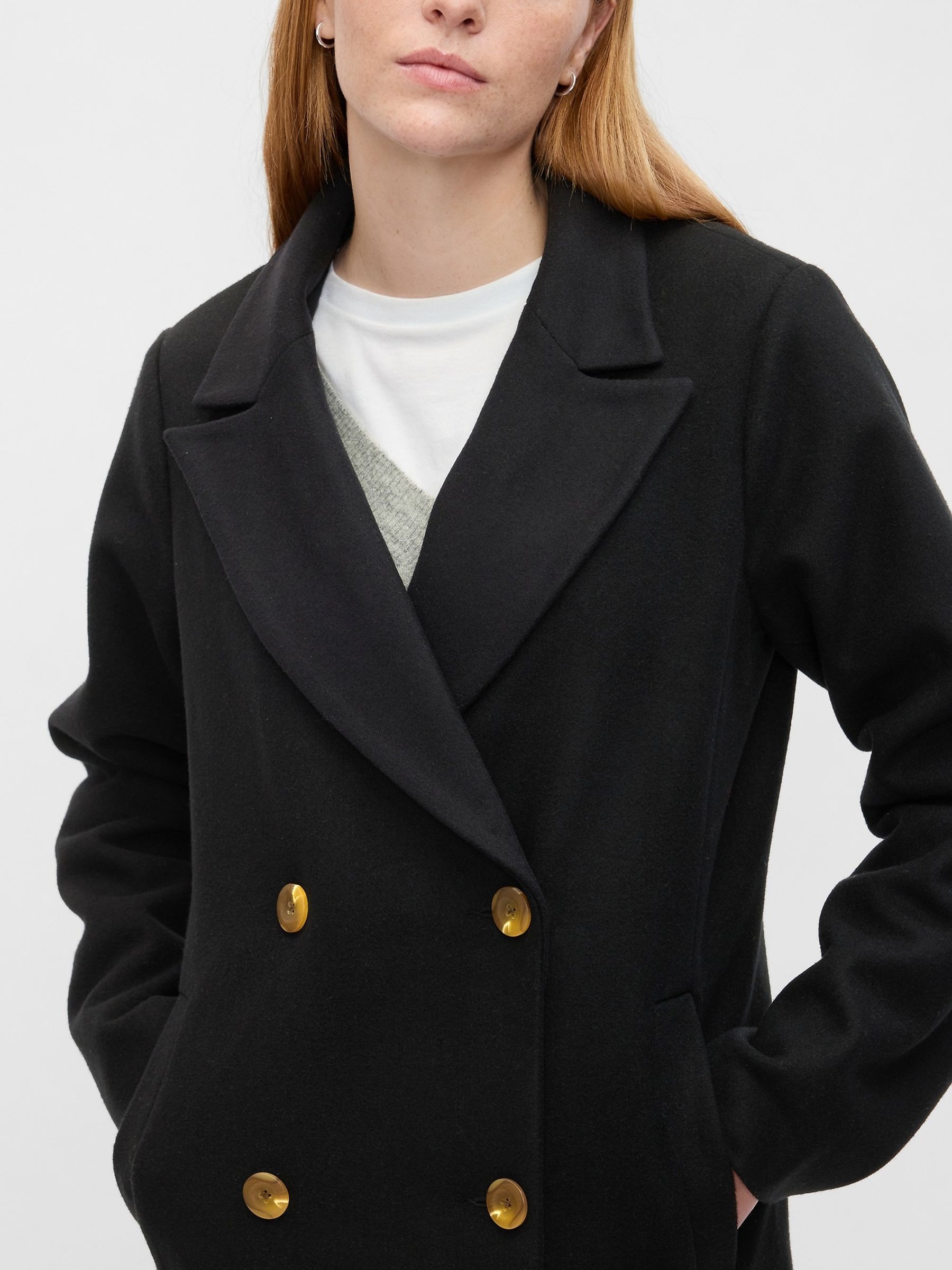 Black Longline Top Coat - Image 4 of 6