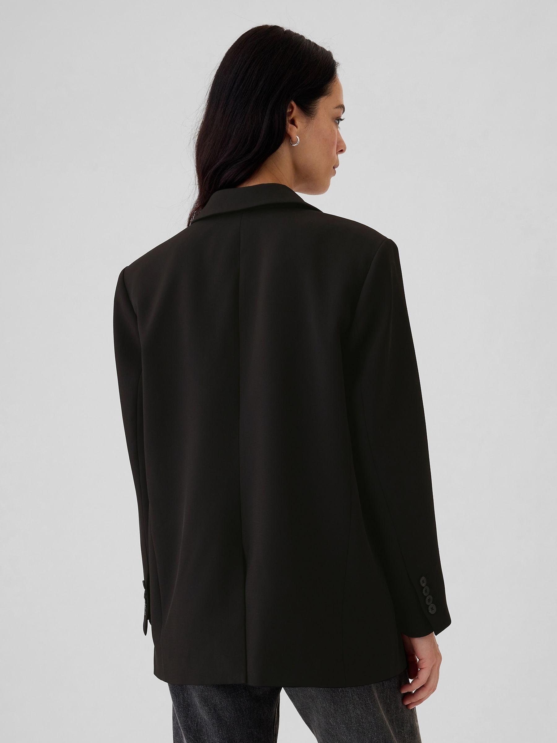 Black Brushed Twill Blazer - Image 2 of 5