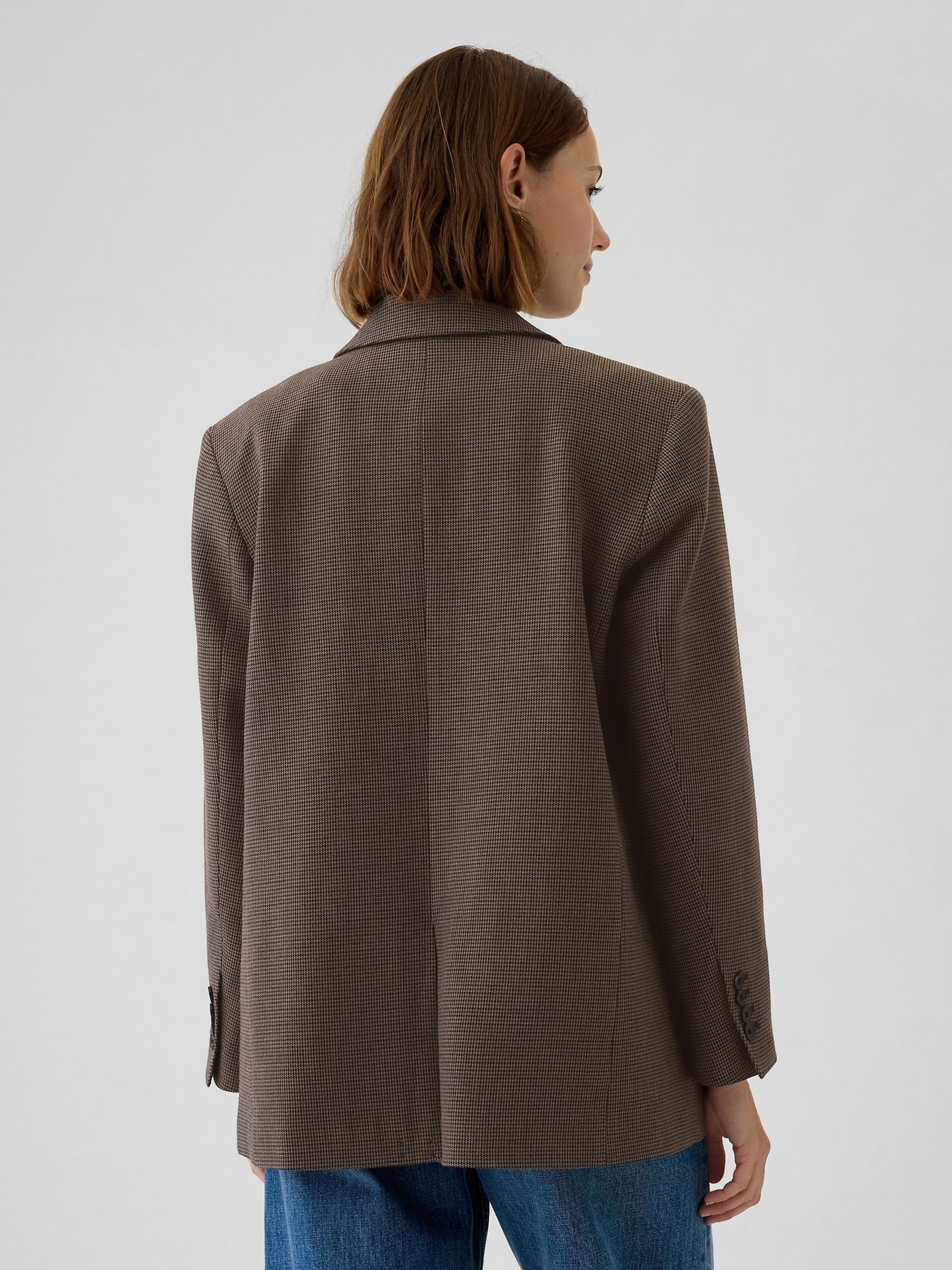 Brown Relaxed Check Blazer - Image 3 of 5