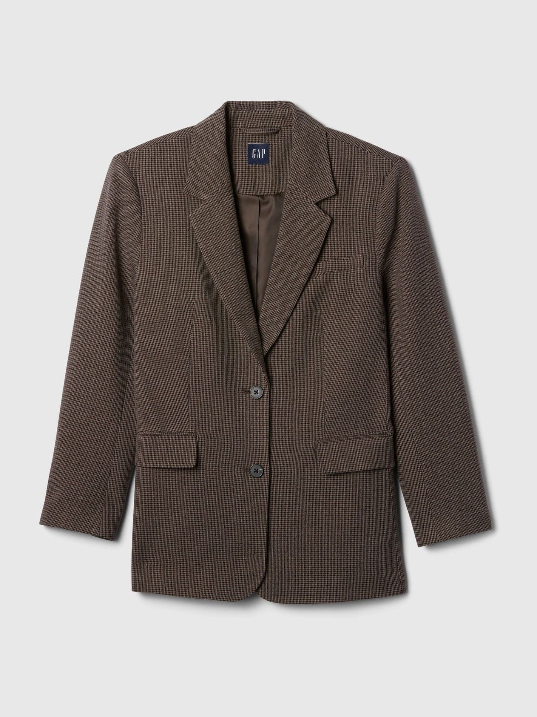 Brown Relaxed Check Blazer - Image 5 of 5