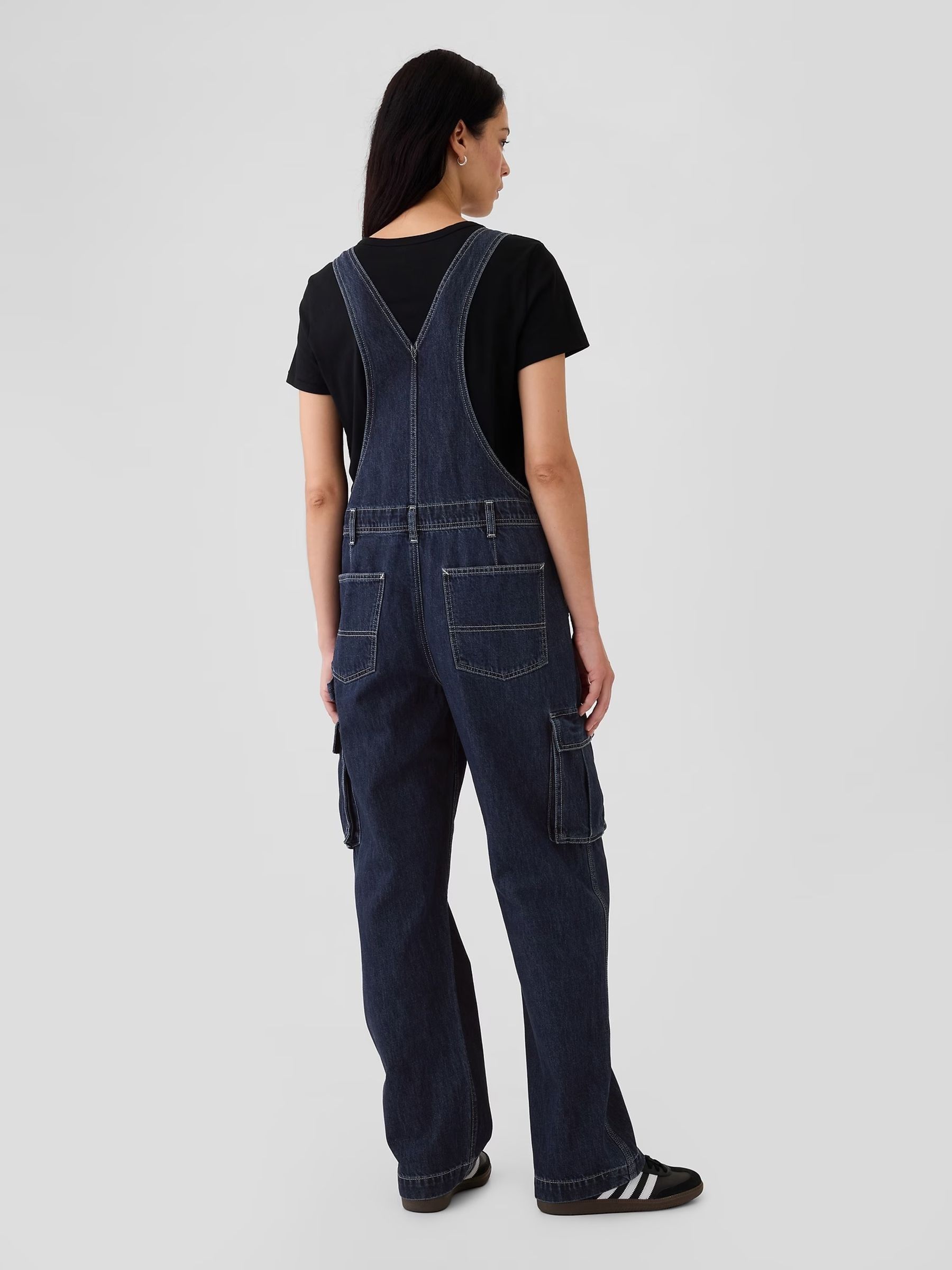 Blue Relaxed Denim Cargo Dungaree - Image 2 of 5