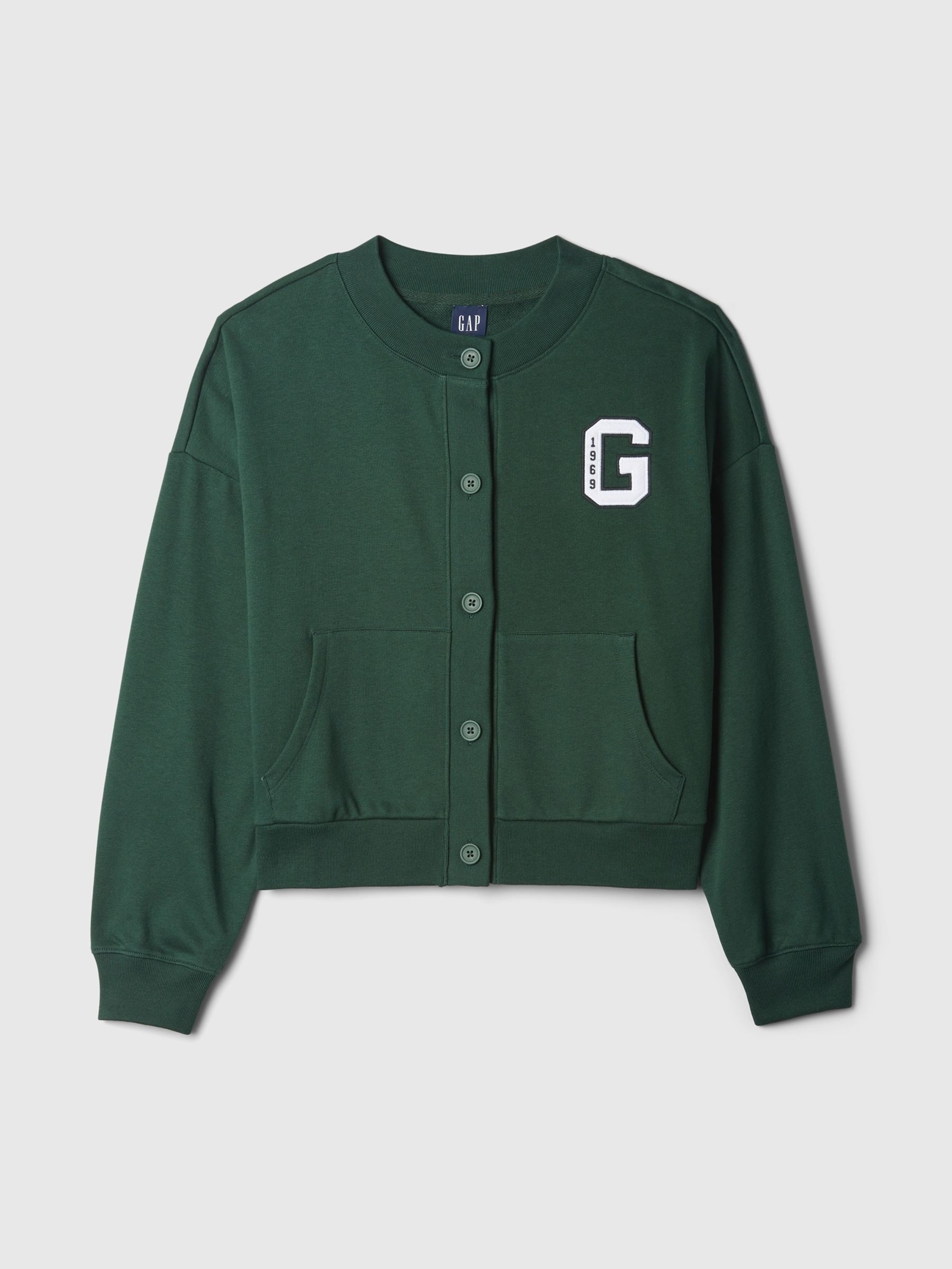 Green Vintage Soft Oversized Varsity Jersey Cardigan - Image 5 of 5