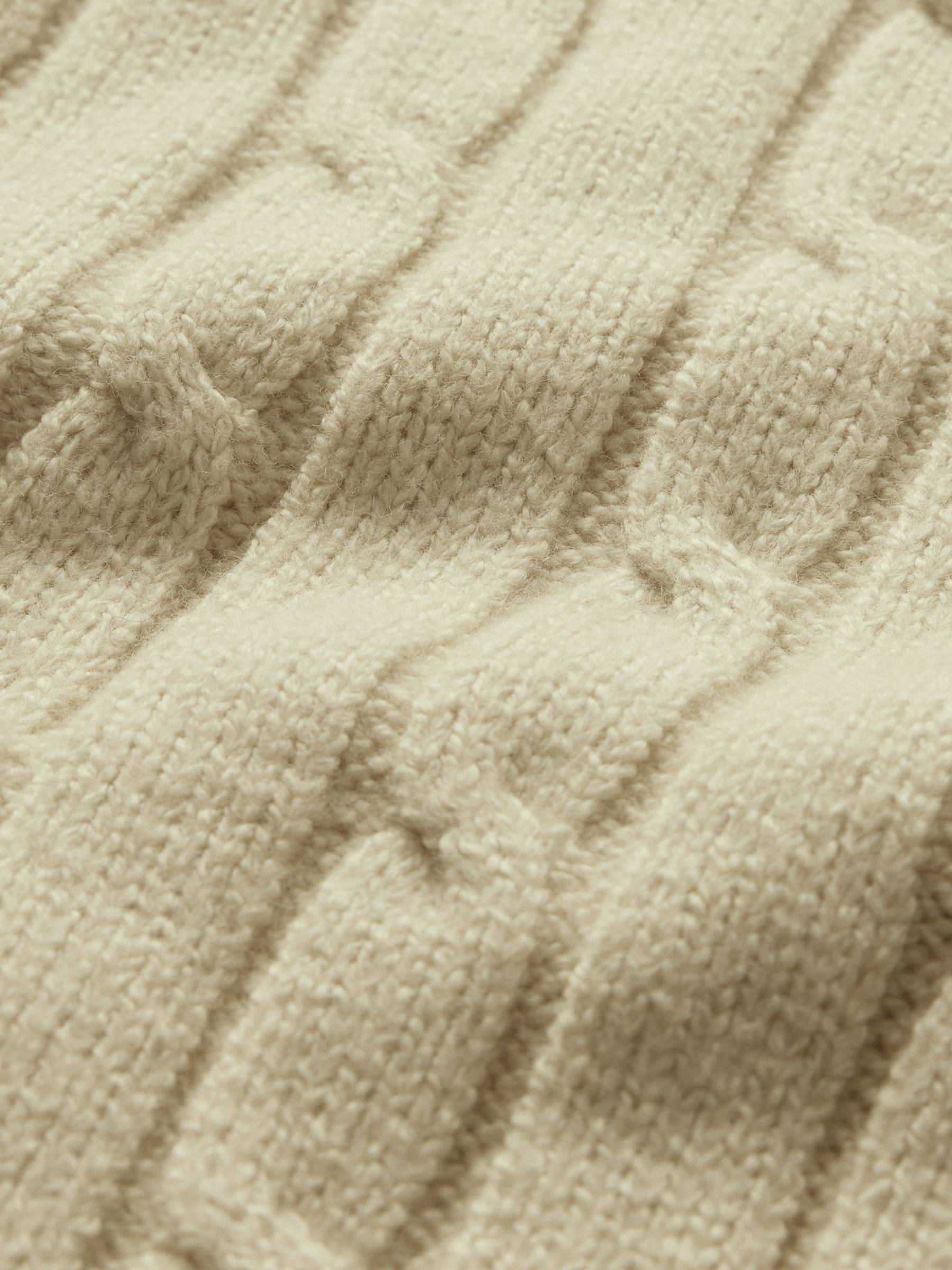 Cream Varsity Cable Knit CashSoft Jumper - Image 8 of 8
