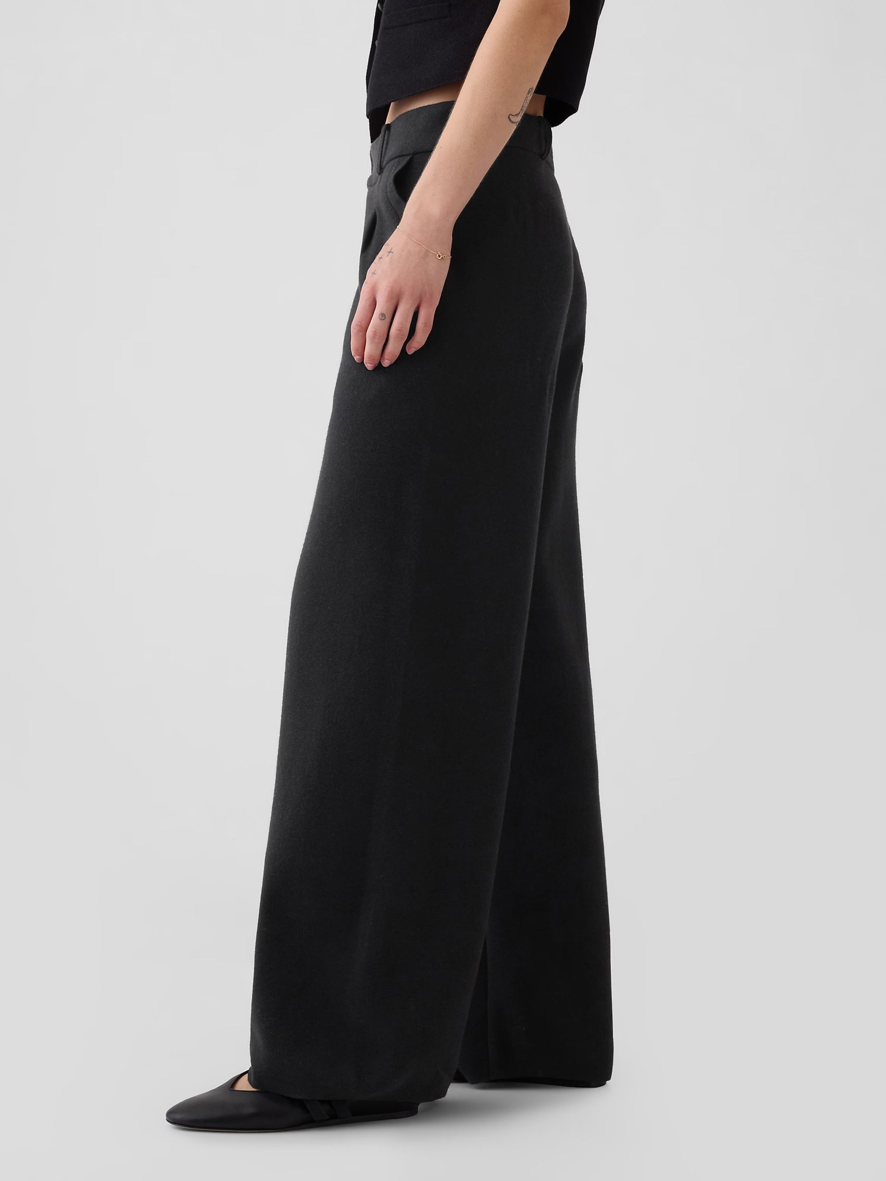 Black CashSoft Pleated Trousers - Image 4 of 5