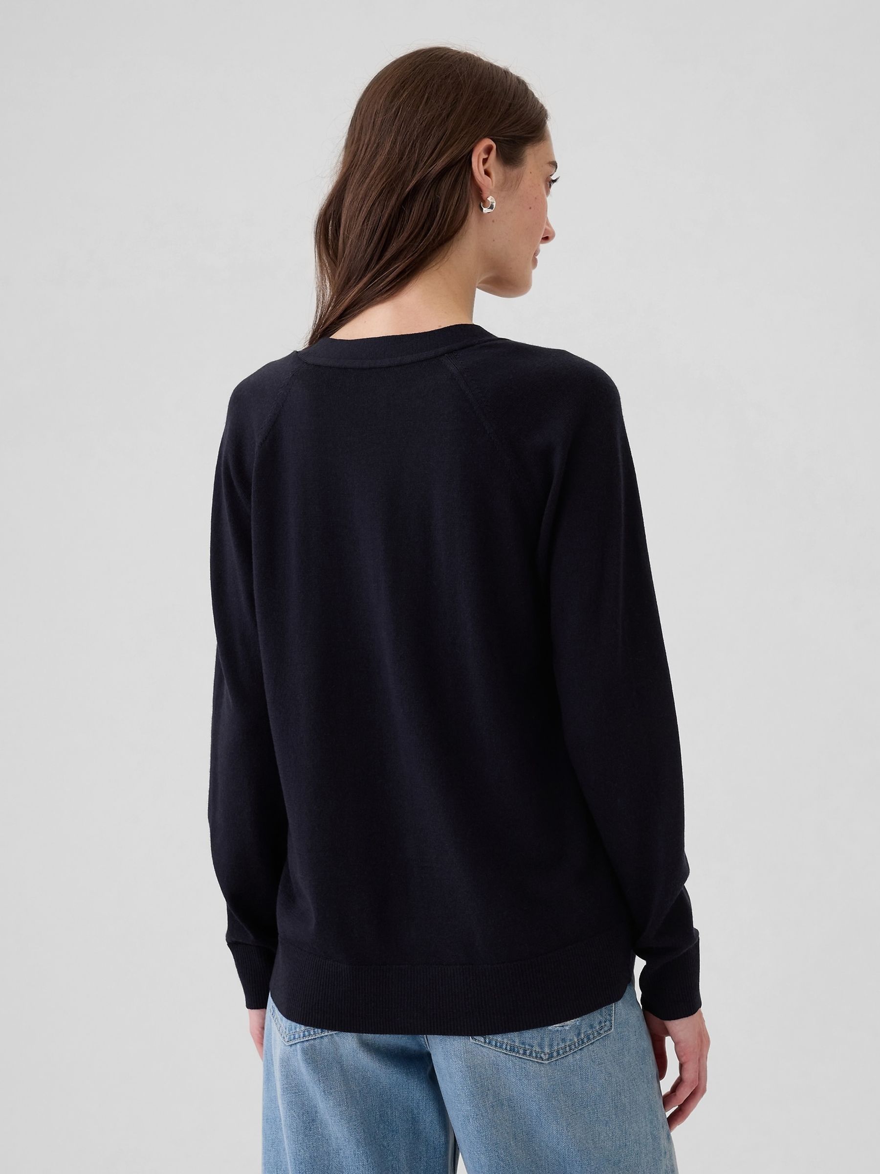 Navy Blue Merino Wool Cardigan - Image 2 of 5