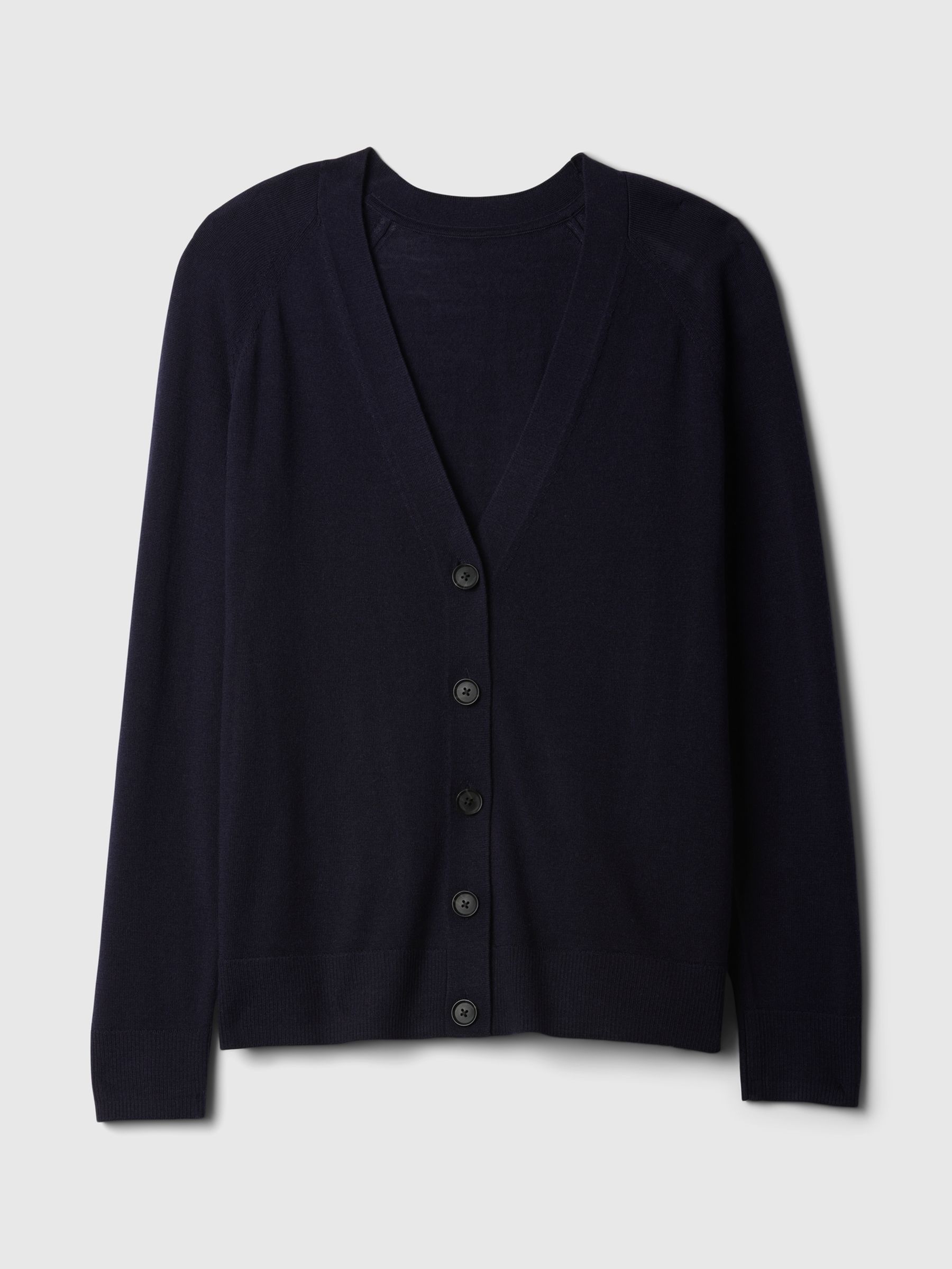 Navy Blue Merino Wool Cardigan - Image 4 of 5