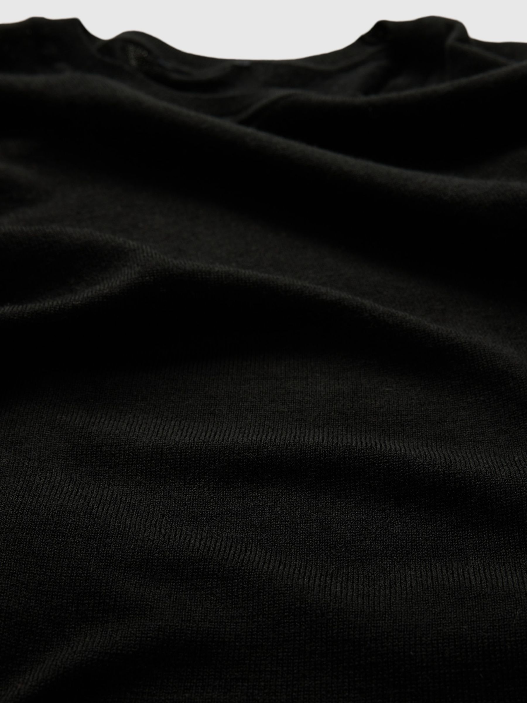Black Merino Wool Crew Neck Jumper - Image 5 of 5