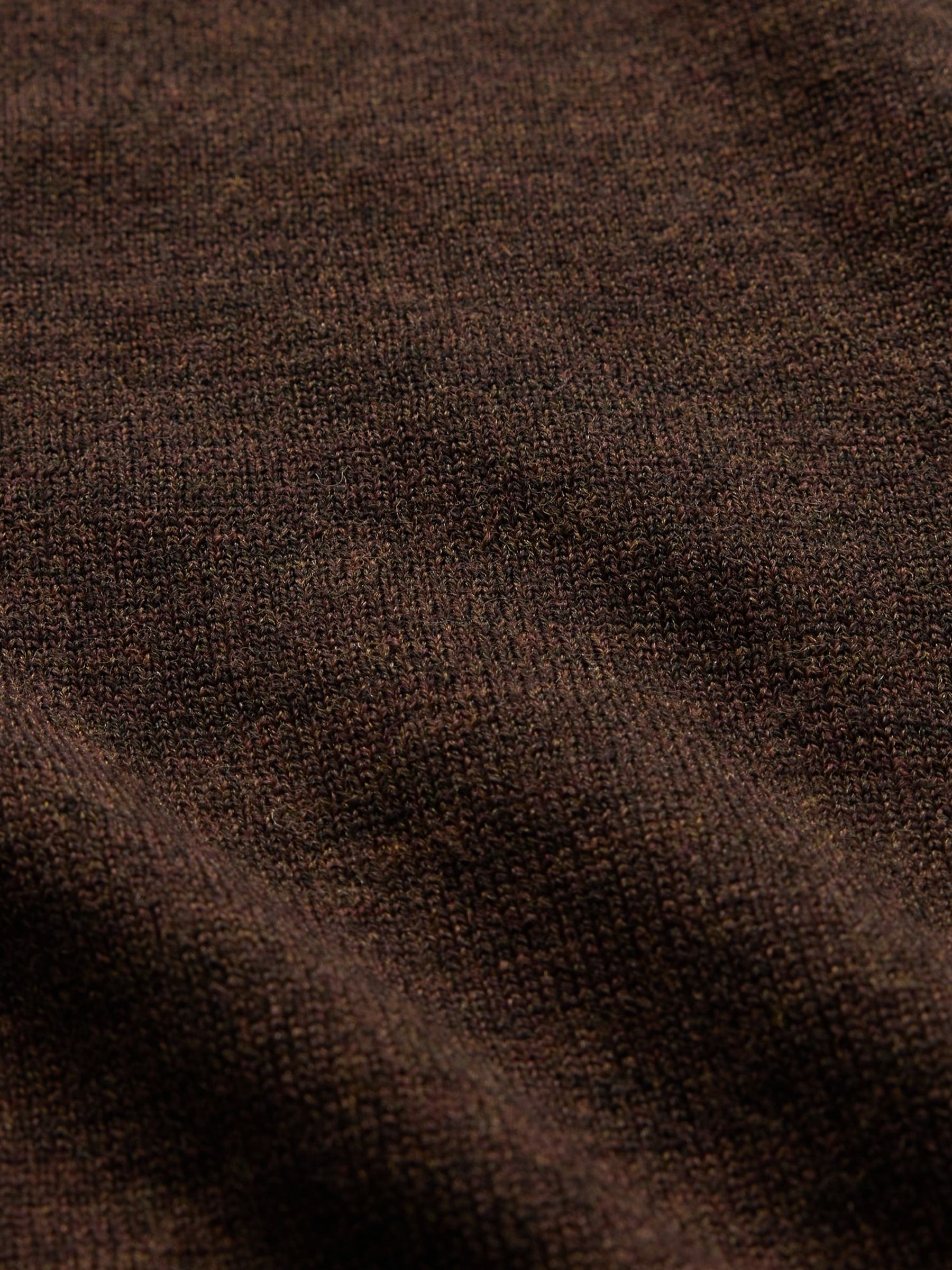 Brown Merino Wool Crew Neck Jumper - Image 5 of 5