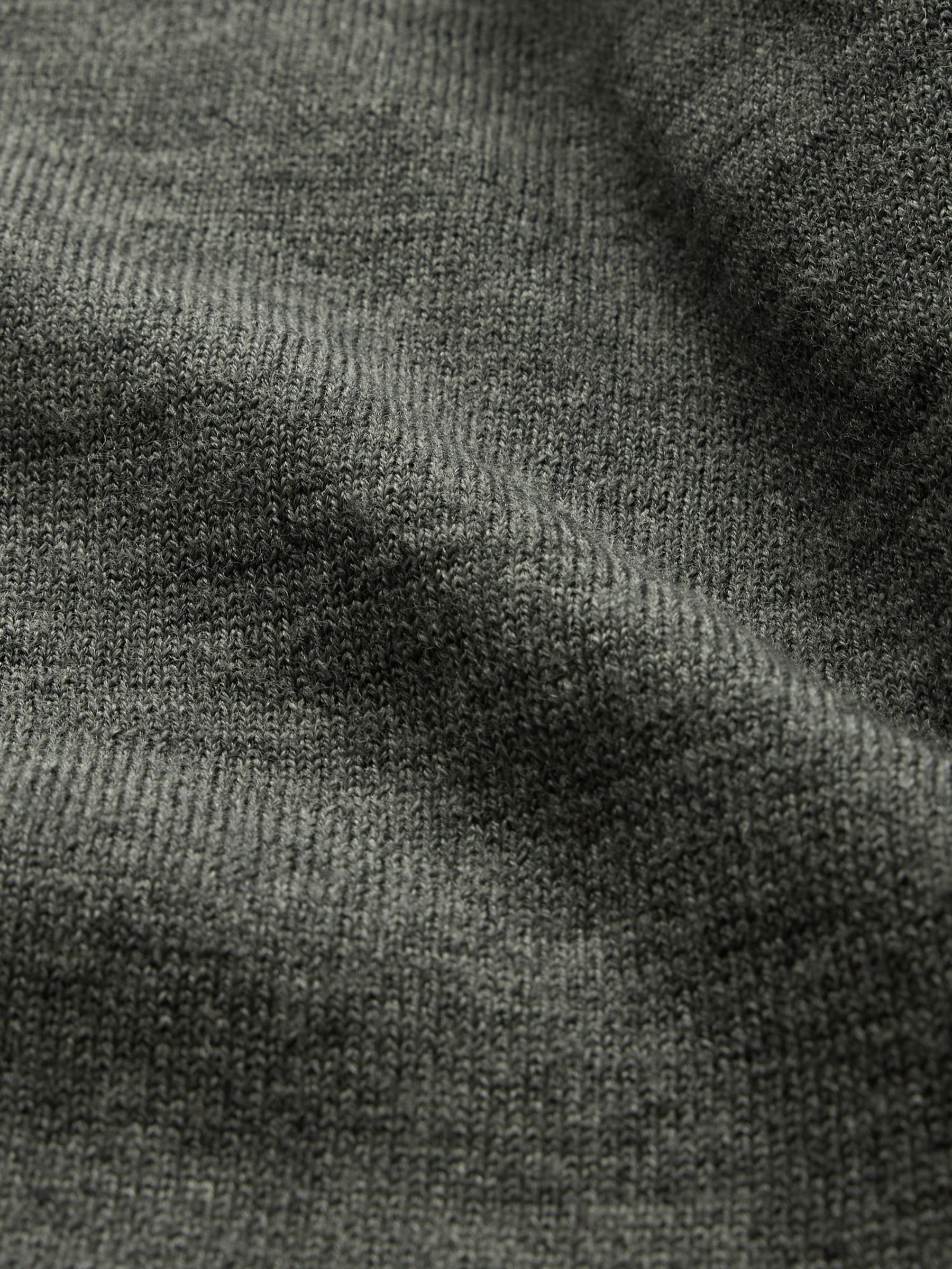 Grey Merino Wool Crew Neck Jumper - Image 5 of 5