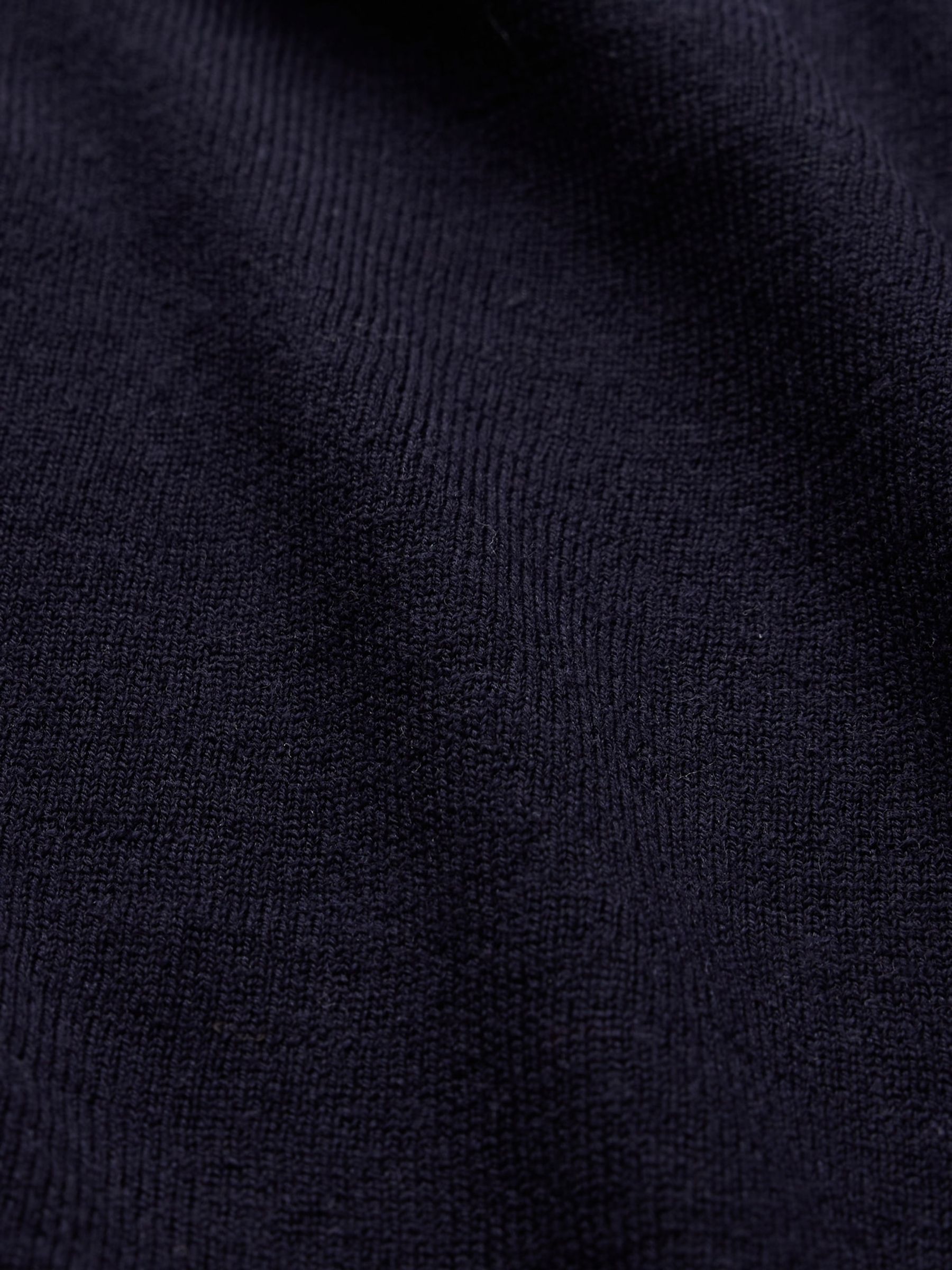 Navy Blue Merino Wool Crew Neck Jumper - Image 5 of 5