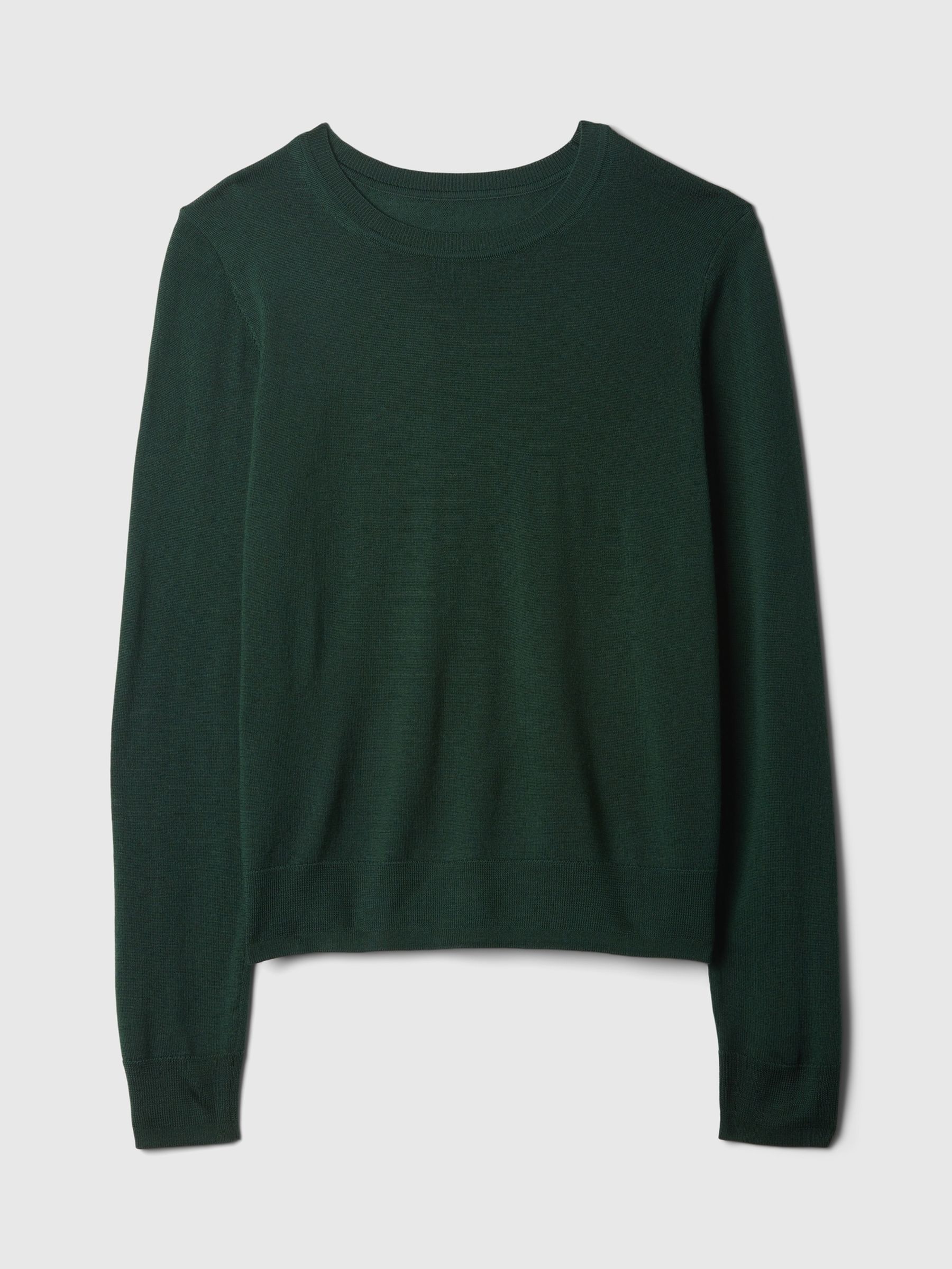 Green Merino Wool Crew Neck Jumper - Image 5 of 5