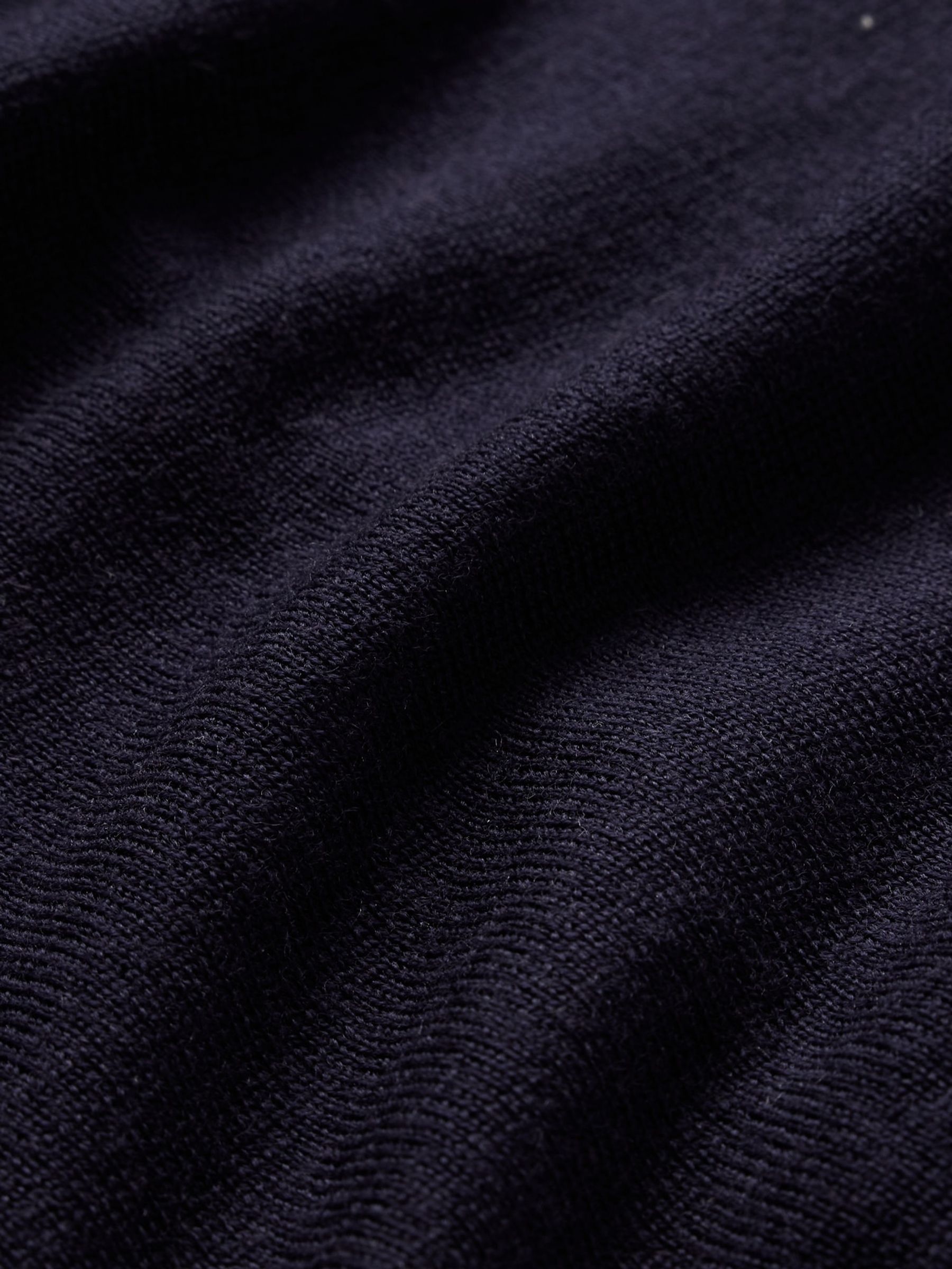 Navy Blue Merino Wool Turtle Neck Jumper - Image 5 of 5