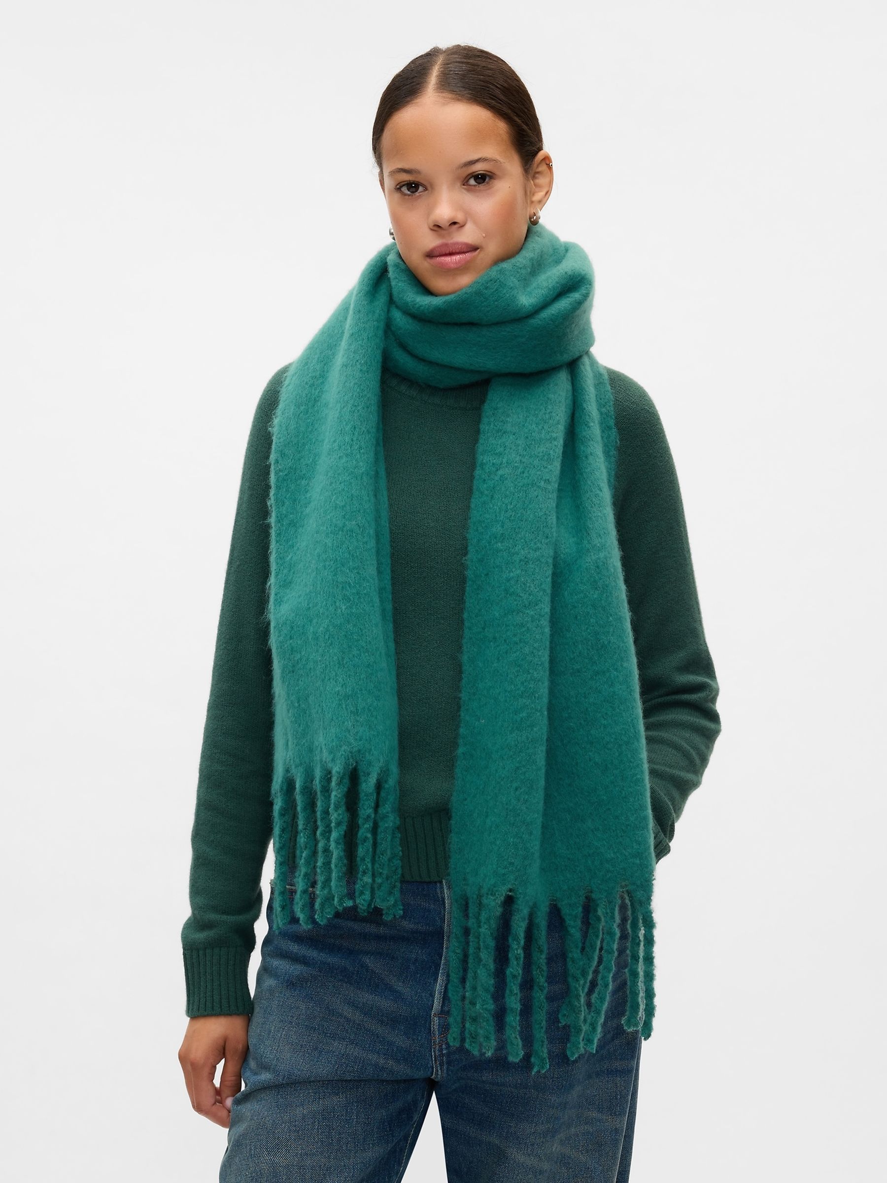 Green CashSoft Textured Crew Neck Jumper - Image 3 of 5