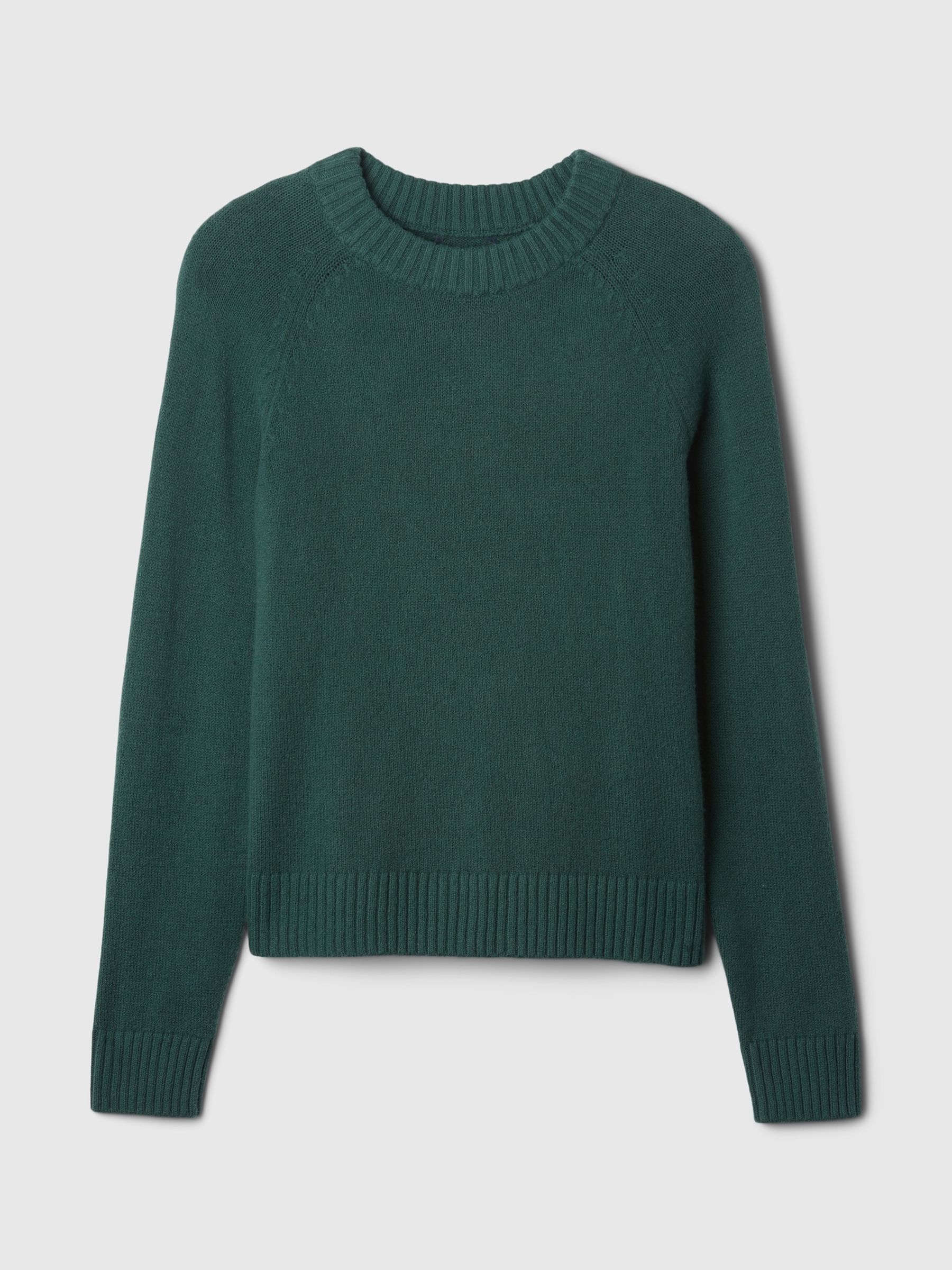 Green CashSoft Textured Crew Neck Jumper - Image 4 of 5