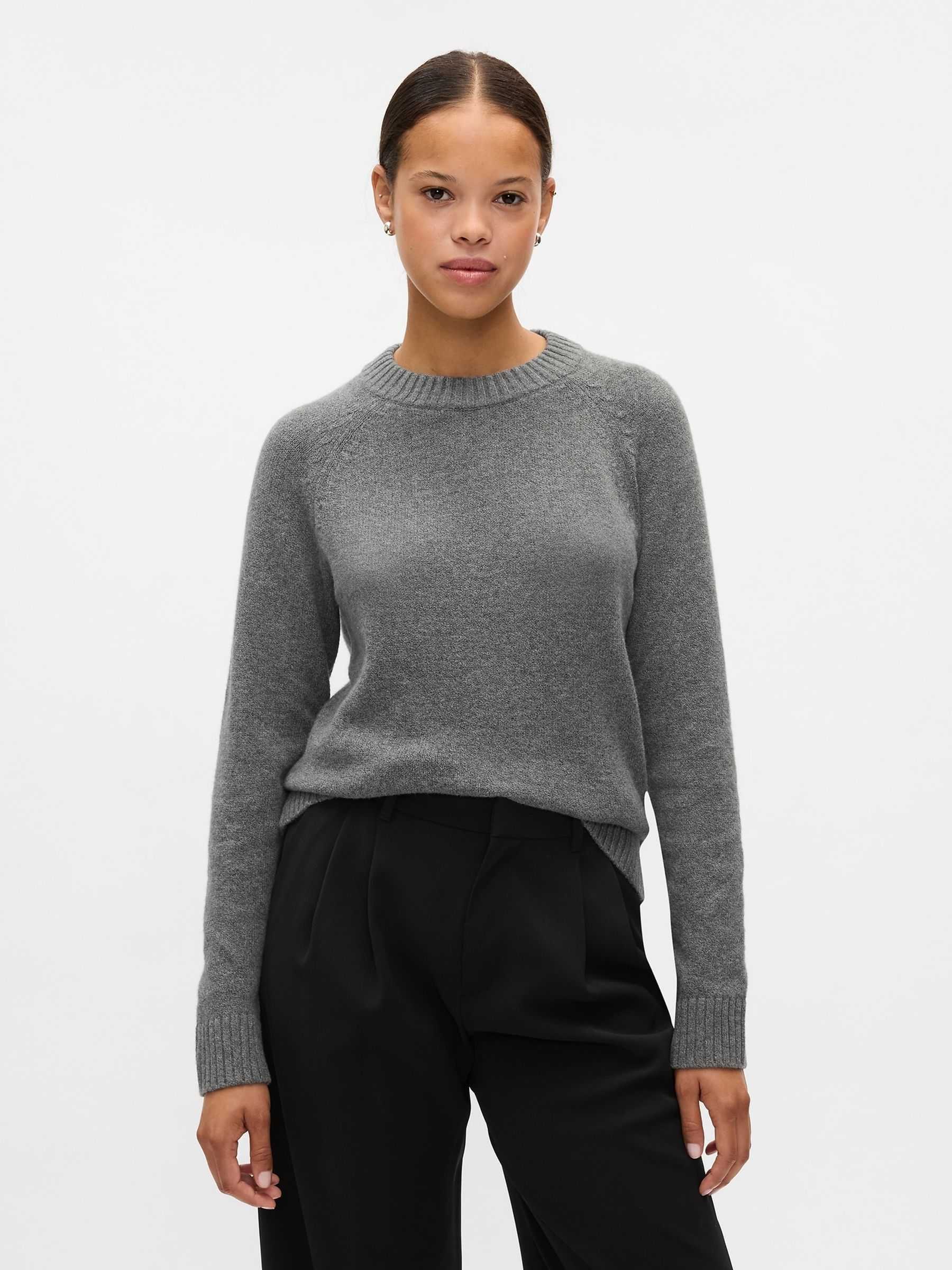 Grey CashSoft Textured Crew Neck Jumper - Image 1 of 5